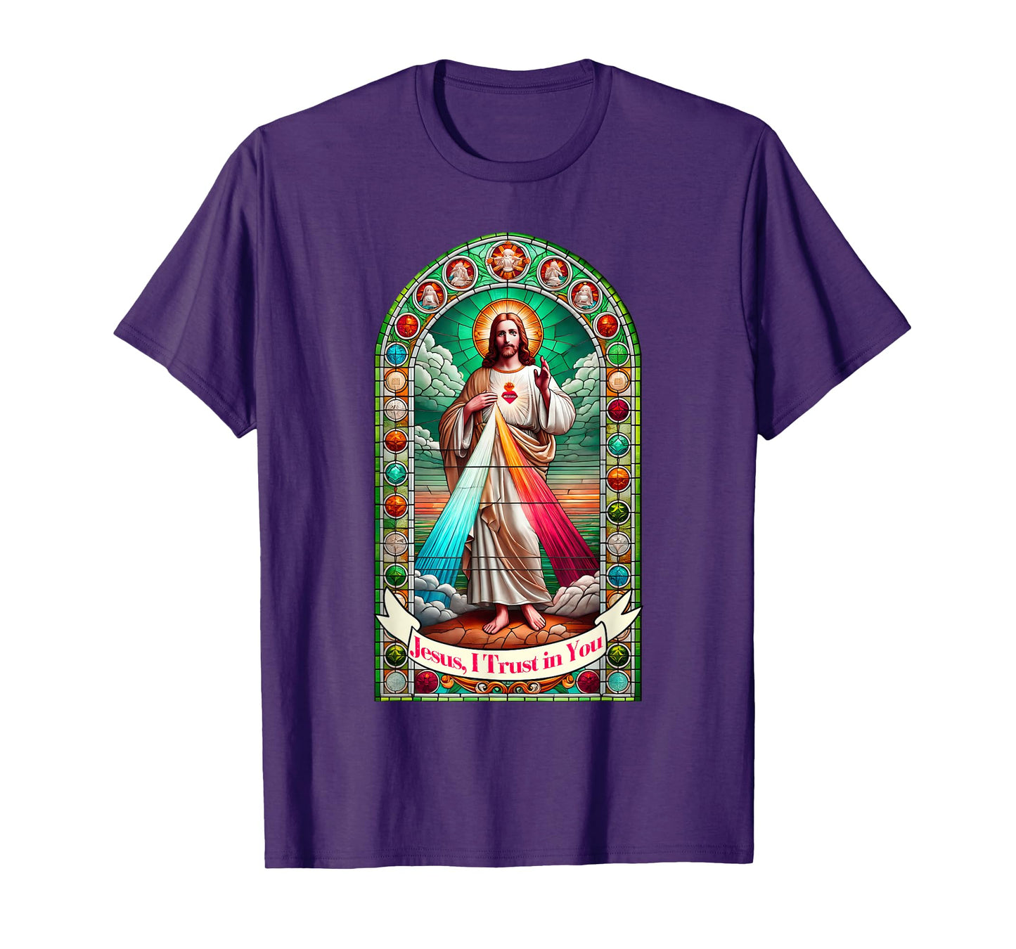 Jesus I Trust In You Faith Divine Mercy Graphic Catholic T-Shirt