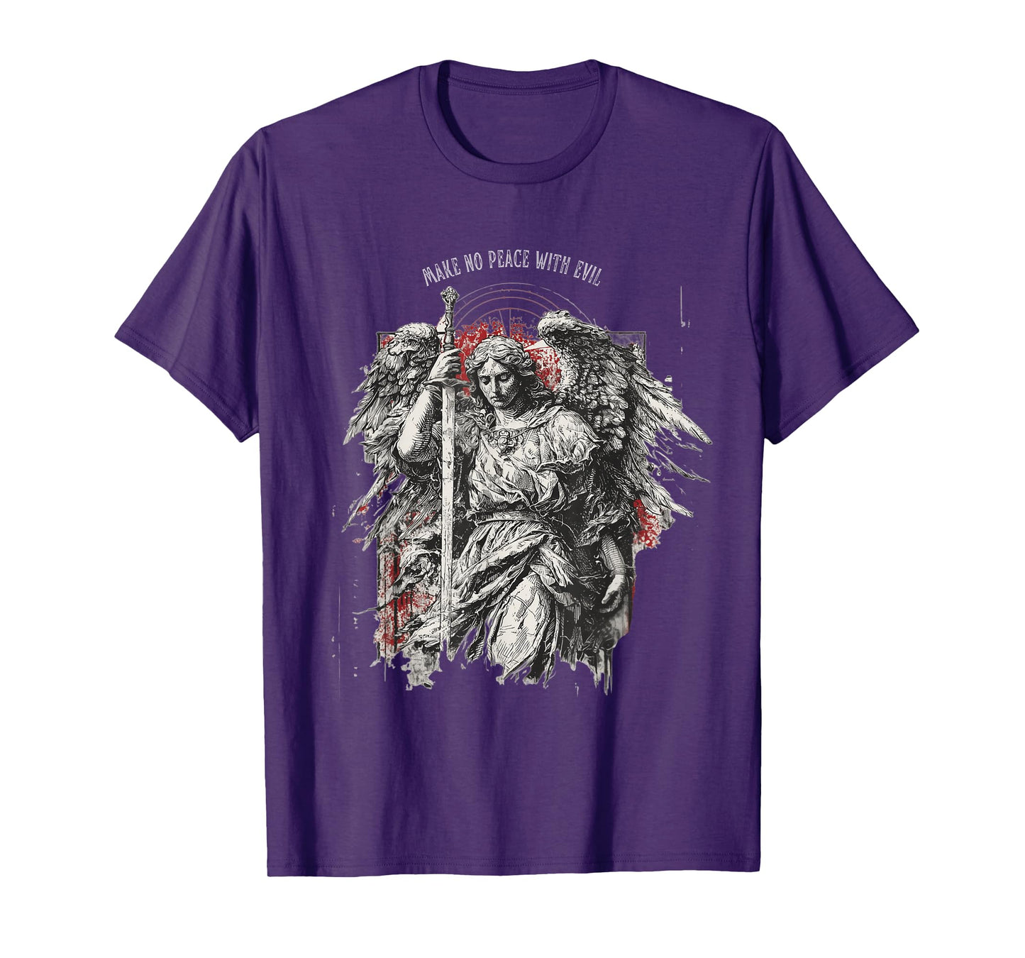 Archangel Michael Make no Peace with Evil | Gothic Christian T-Shirt