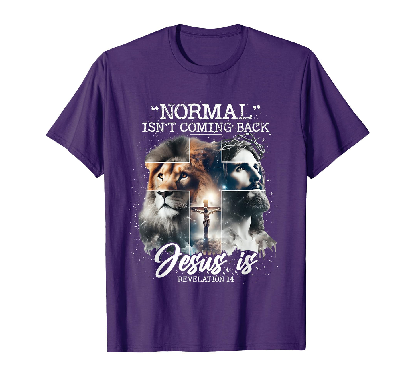 Normal Isn't Coming Back Jesus is, with Lion Cross Christian T-Shirt