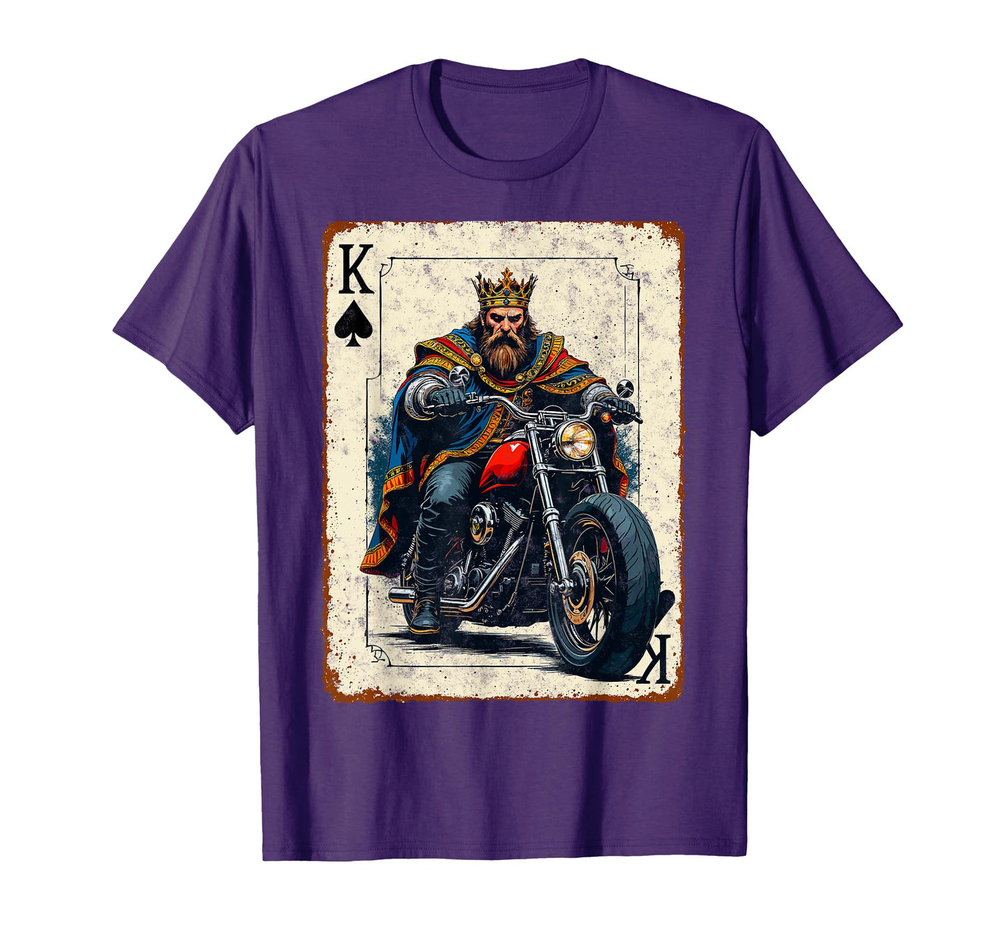 Playing Cards King Vintage Biker Motorcycling Riding Lover T-Shirt
