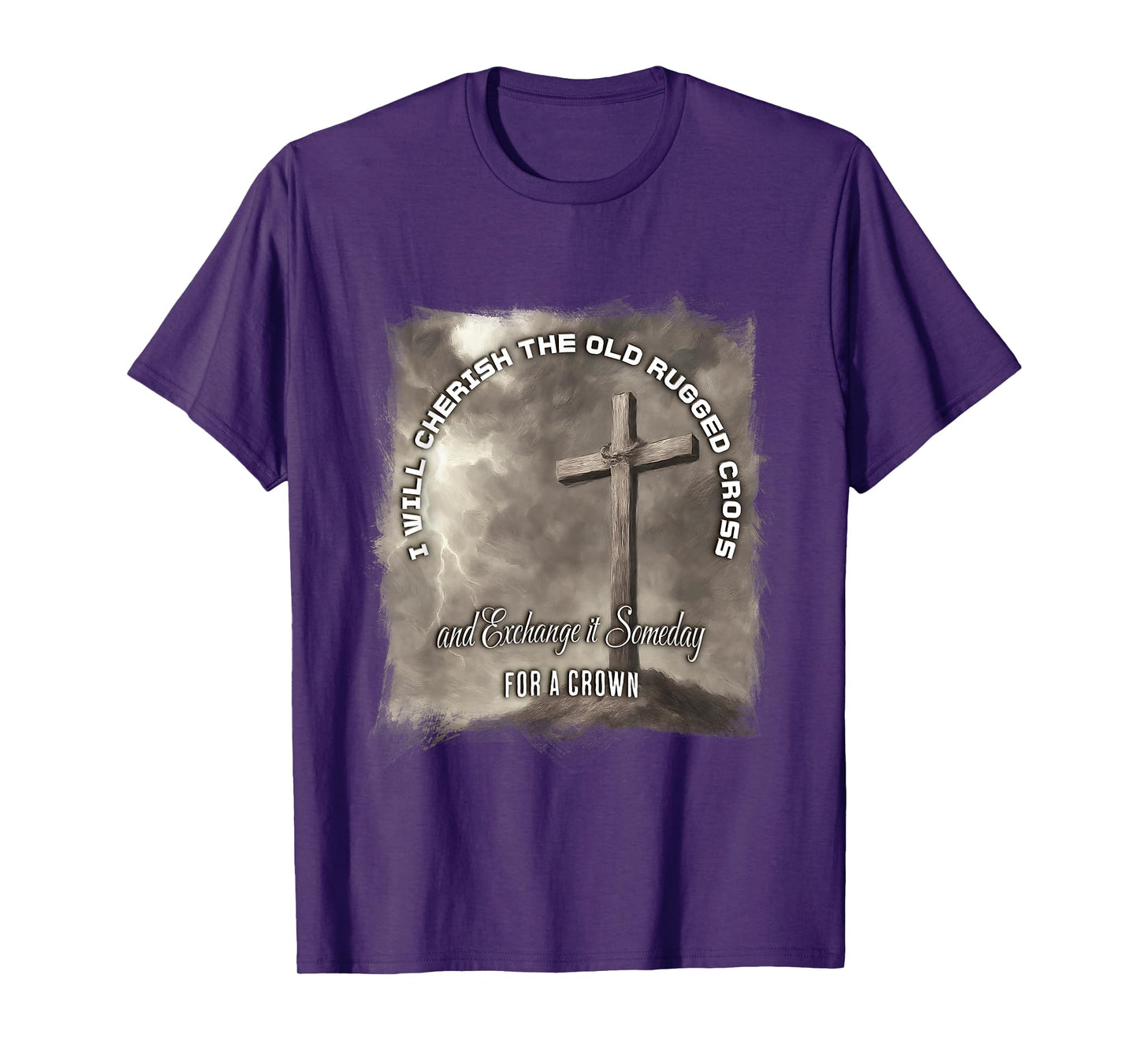 Christian Graphics, The Old Rugged Cross On A Hill T-Shirt