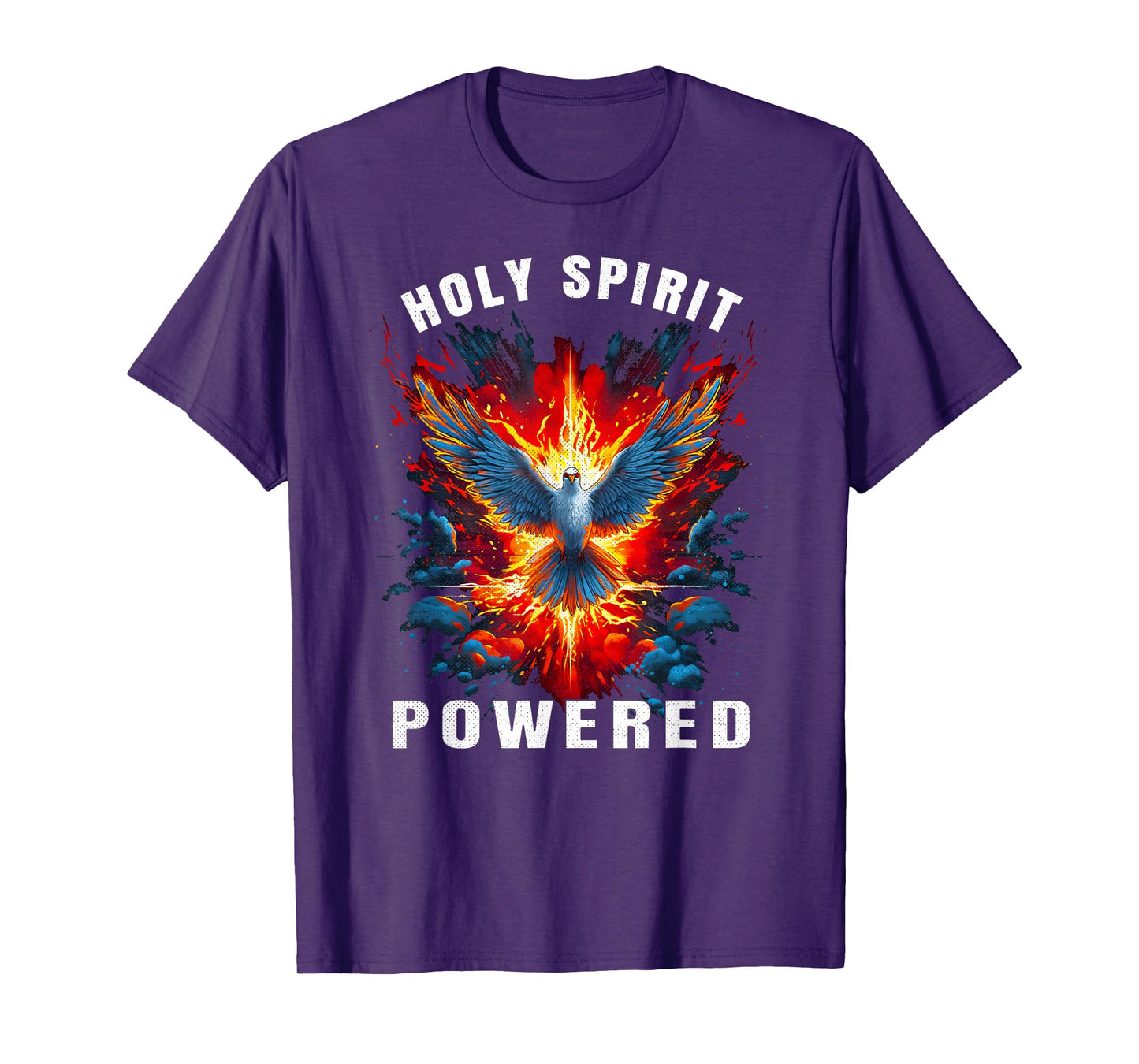 Holy Spirit Powered Dove With Fire Christian Men And Women T-Shirt