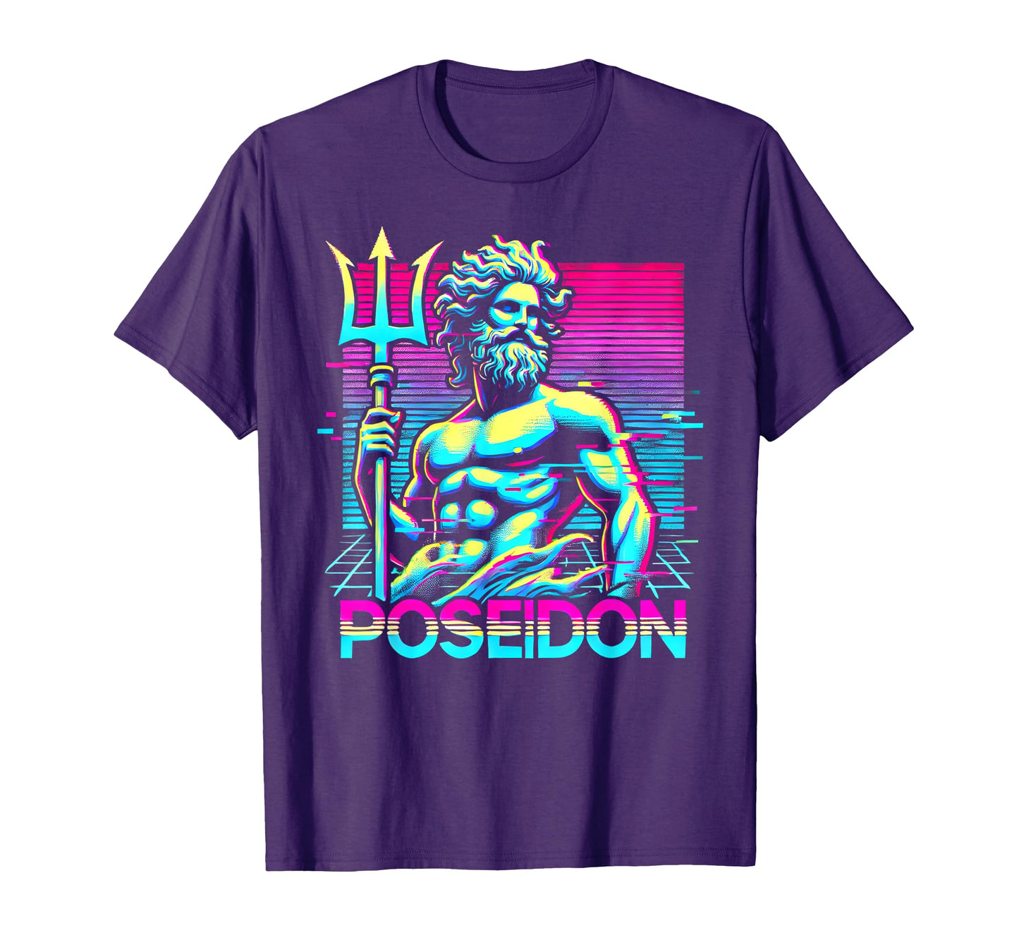 Poseidon Greek Mythology Ancient Greece Vaporwave style T-Shirt