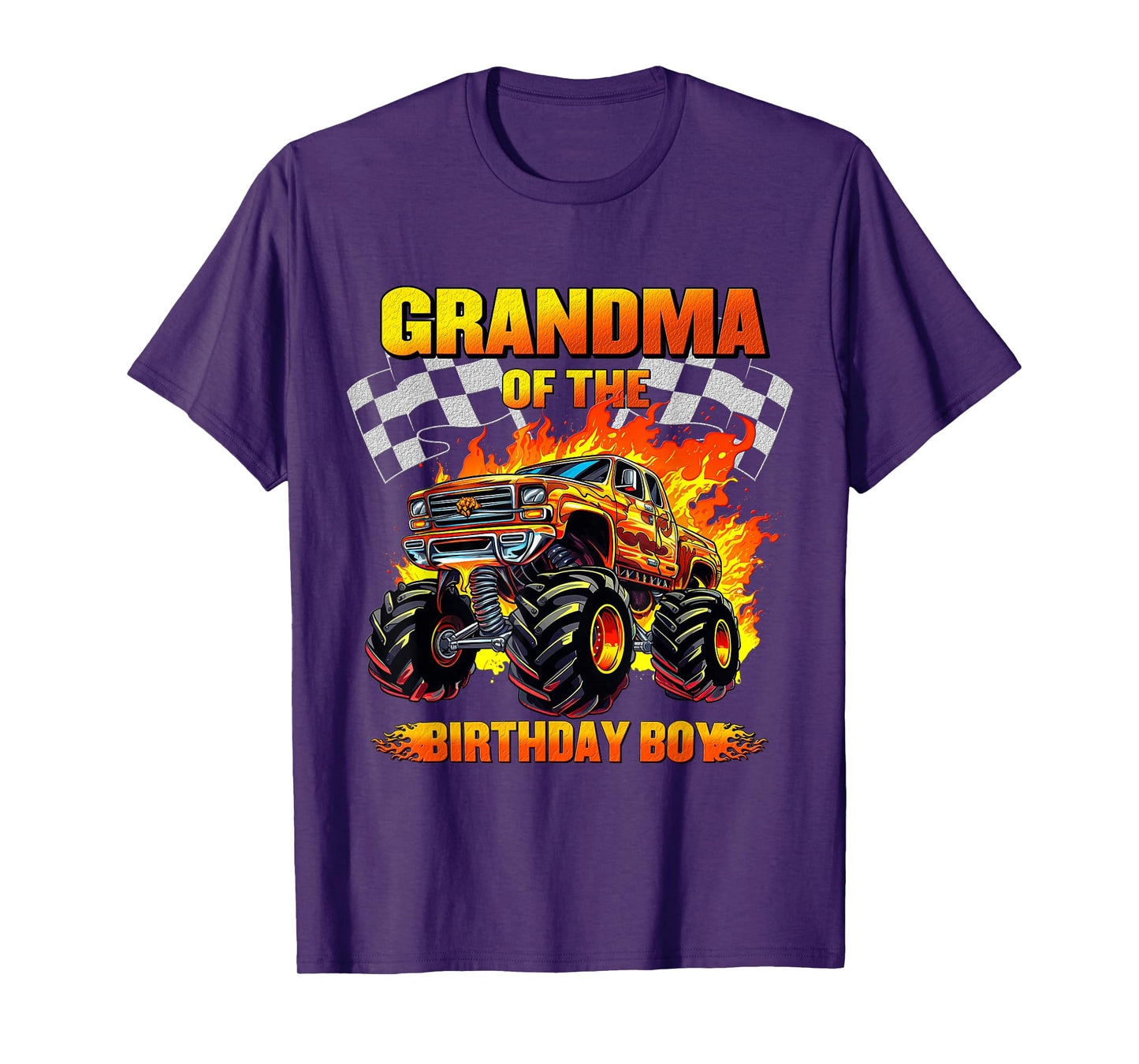 Grandma Of The Birthday Boy Monster Truck Family Matching T-Shirt