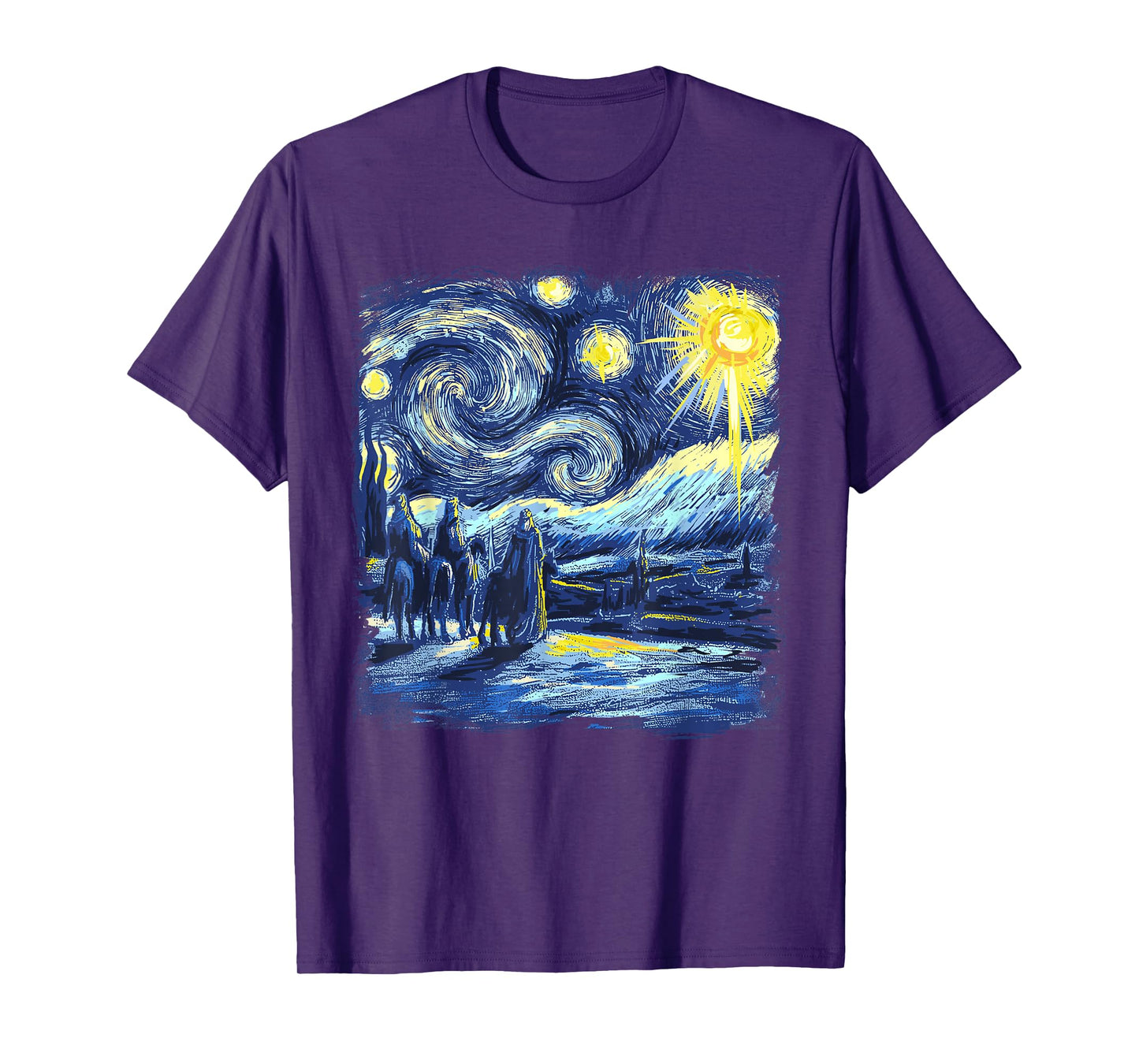 Van Gogh Shirt Starry Night Three Wise Men Funny Christian T-Shirt