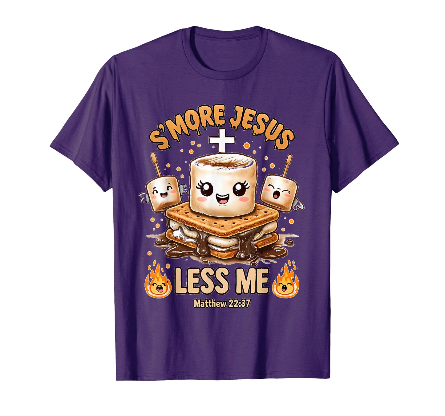 Funny Smore Jesus Less Me Christian Faith Men Women T-Shirt