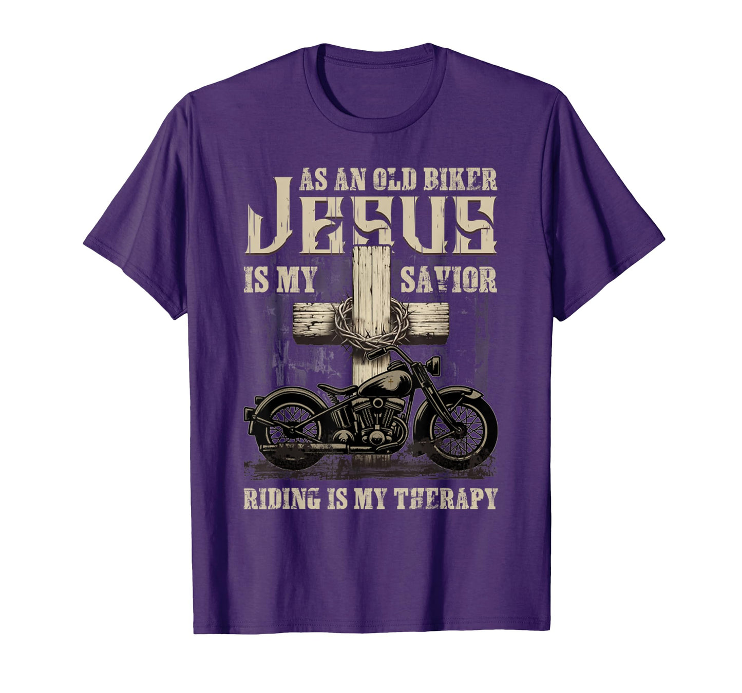 As an Old Biker, Jesus is My Savior Riding is My Therapy T-Shirt