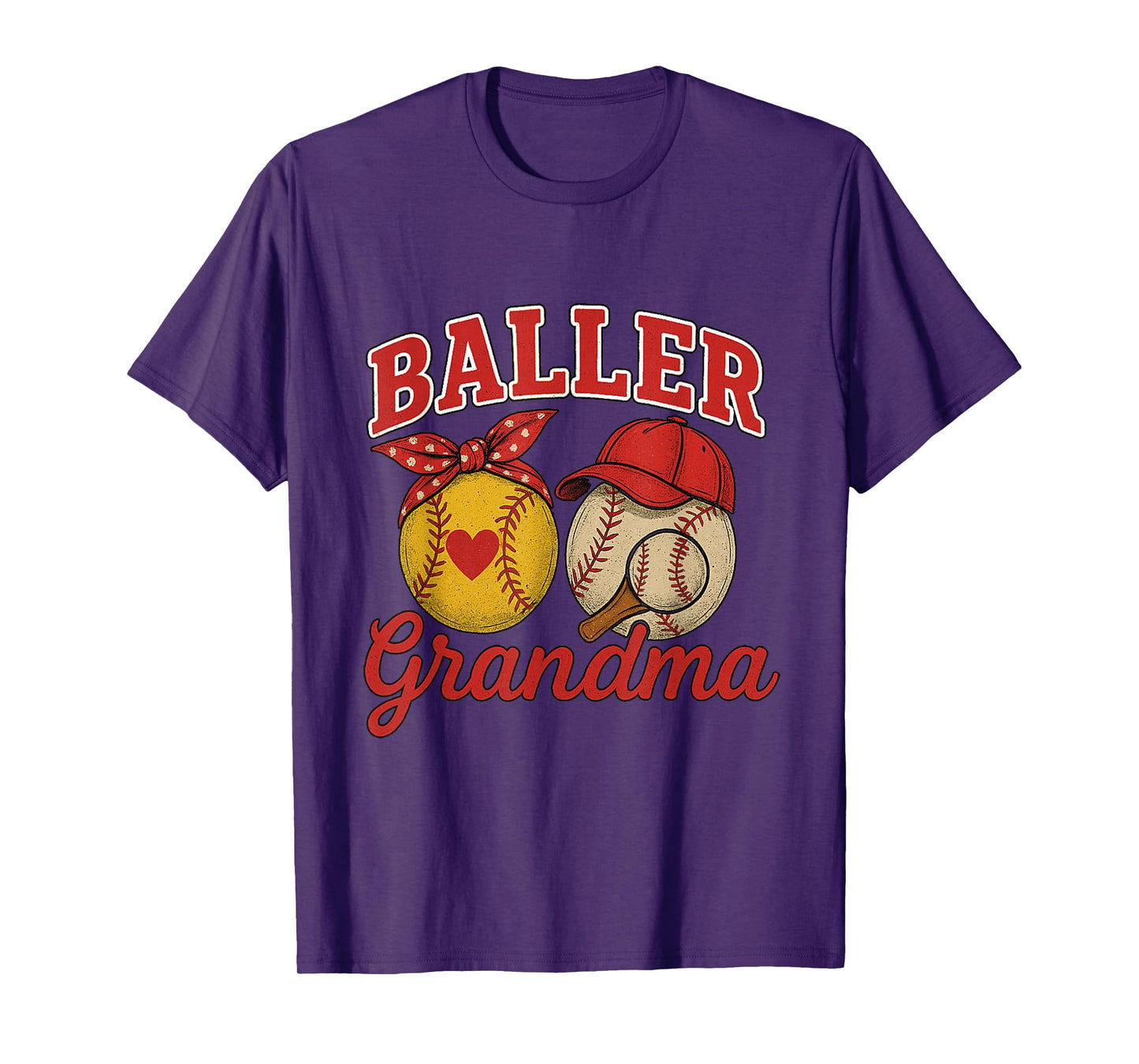 Softball and Baseball Lover Grandma Perfect Mother’s Day T-Shirt