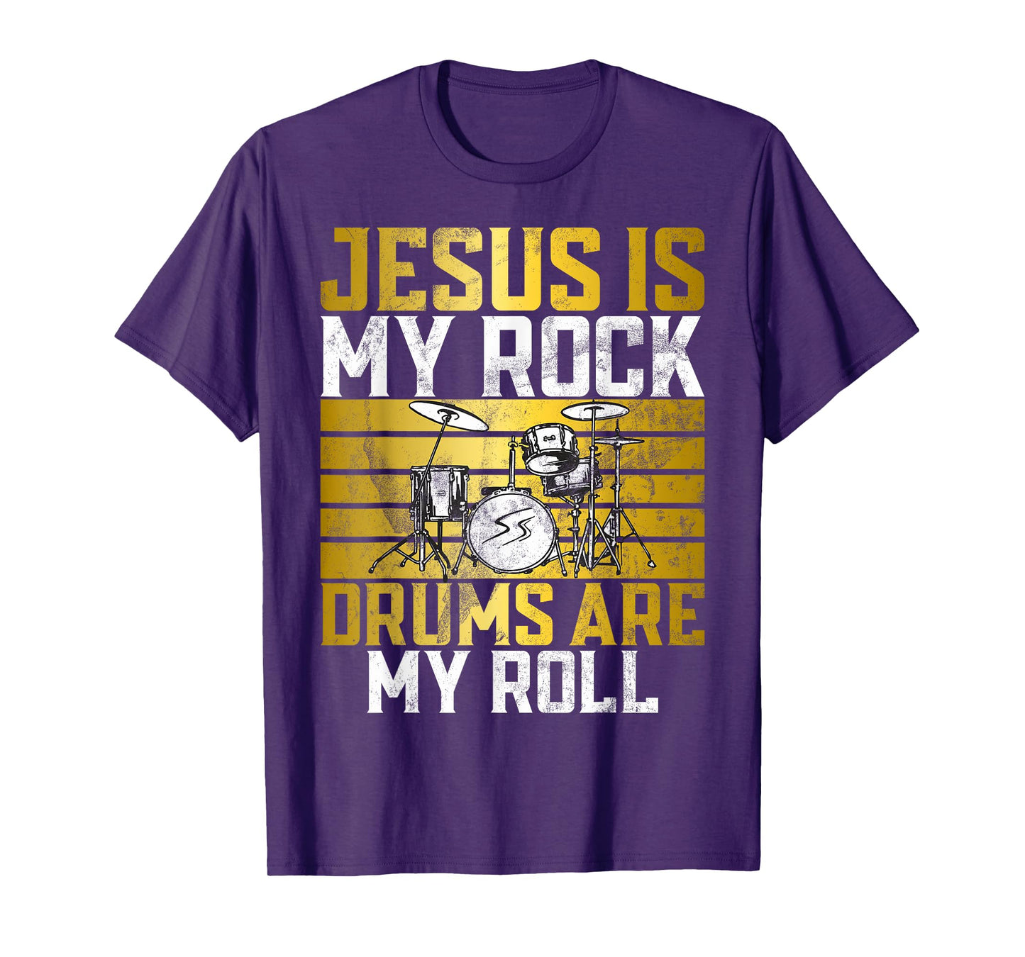 Jesus Is My Rock Drums Are My Roll Christian Drummer Jesus T-Shirt