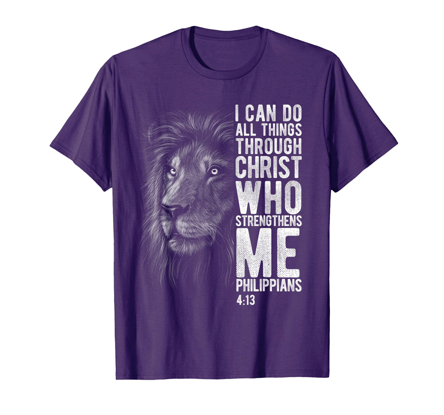 Christian I Can Do All Things Through Christ Lion Faith Gift T-Shirt