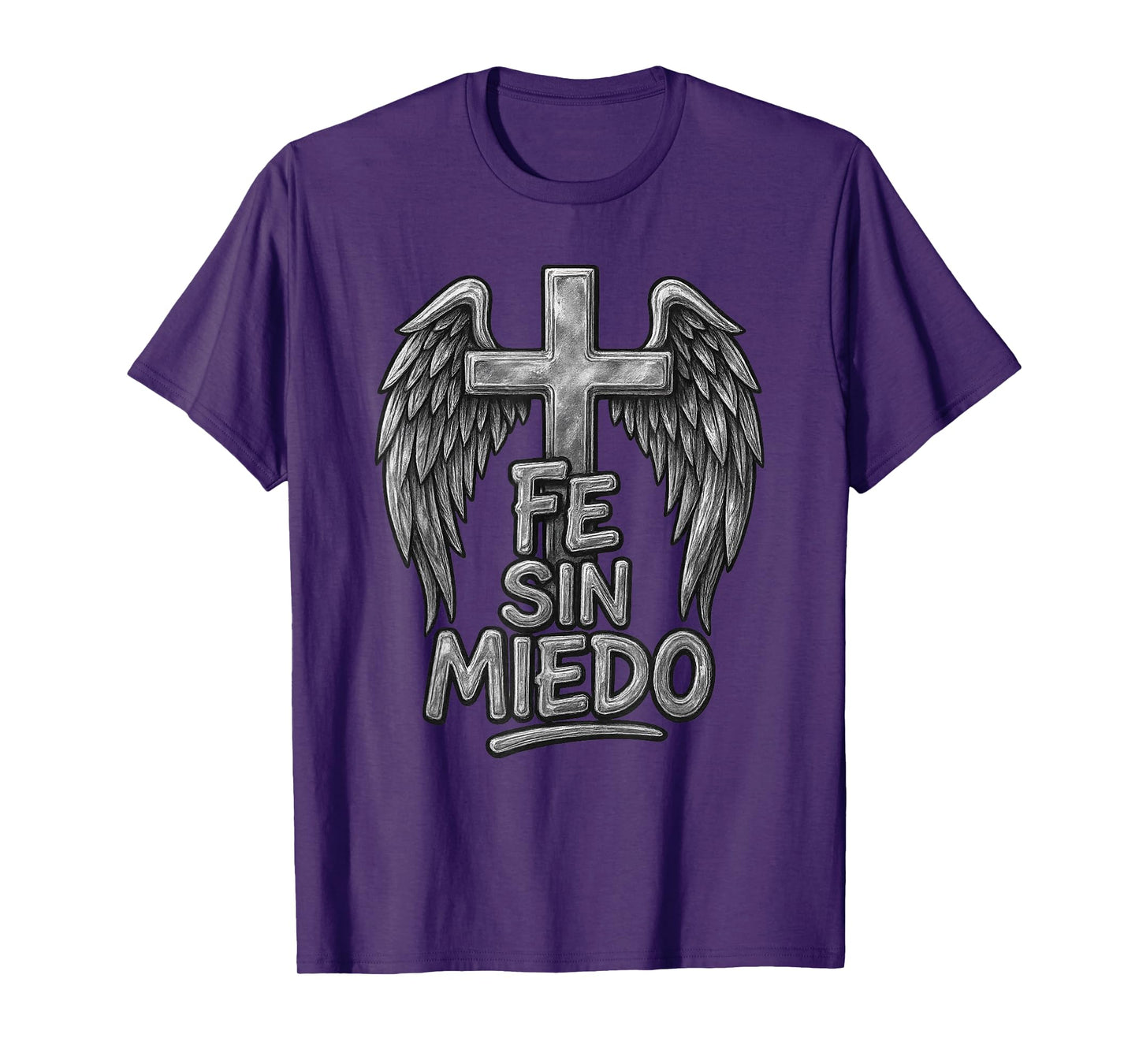 Angel Wings Faith Religious Fe Sin Miedo Cross Vintage T-Shirt