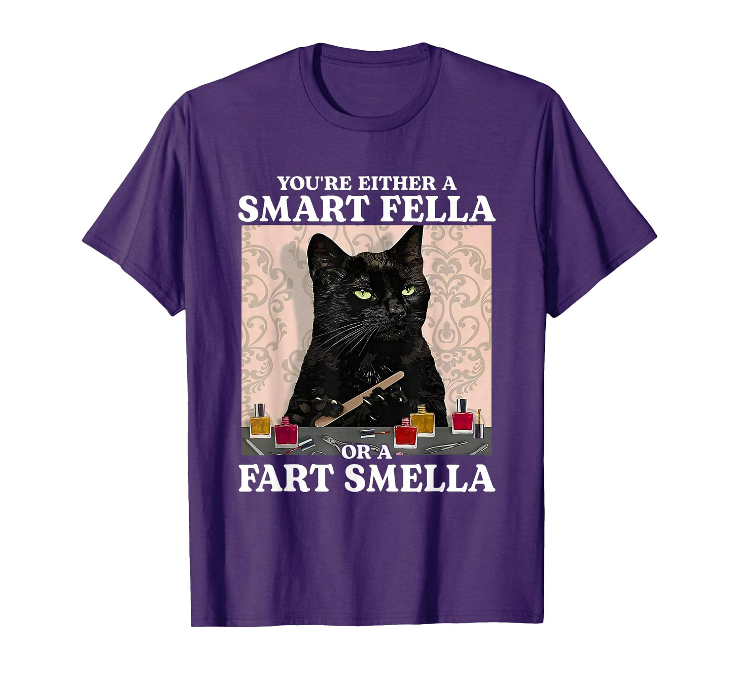 Funny You're Either A Smart Fella Or A Fart Smella Cat Meme T-Shirt