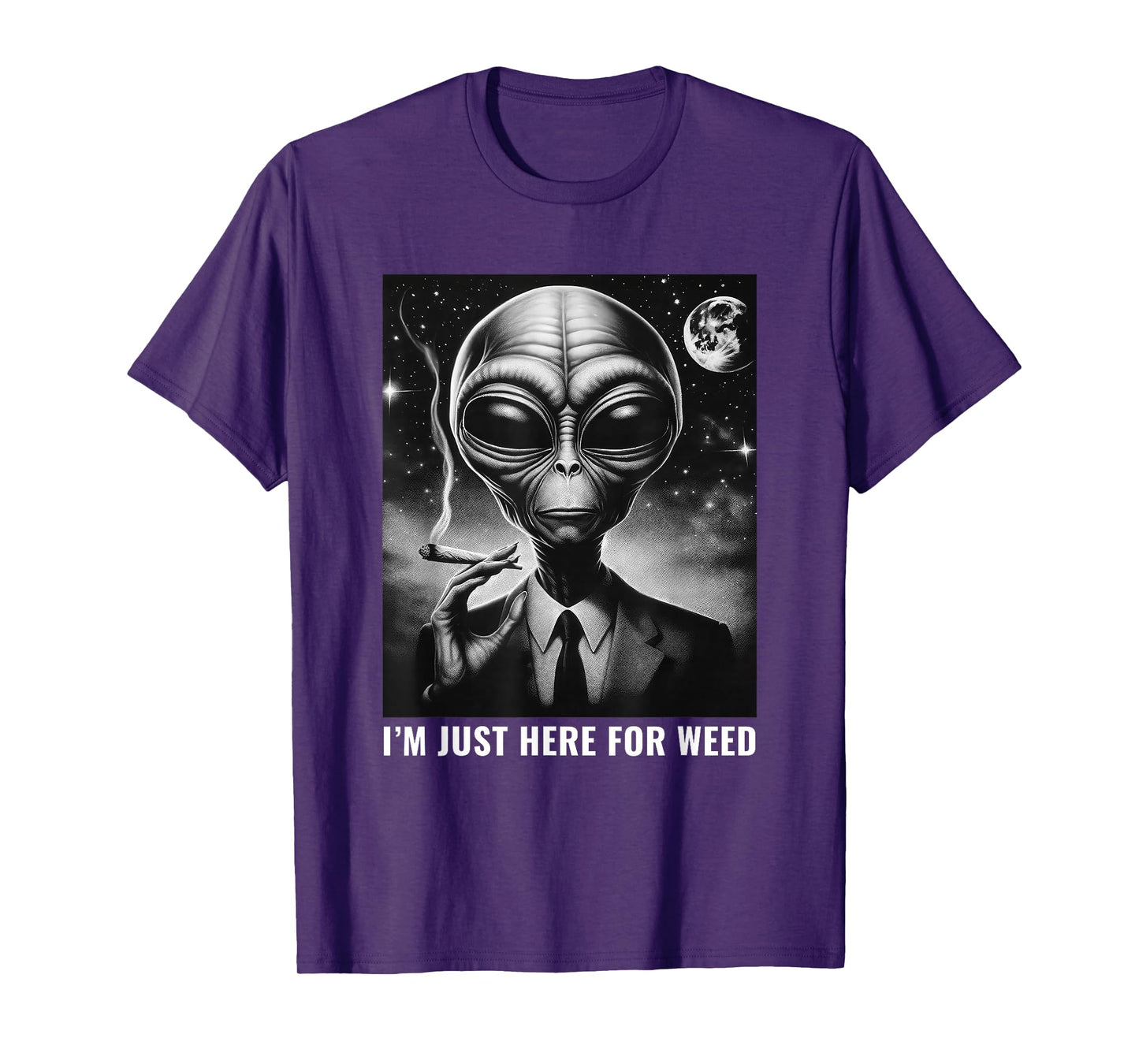 Weed Stoner Funny Alien 420 Joint Marijuana Cannabis T-Shirt