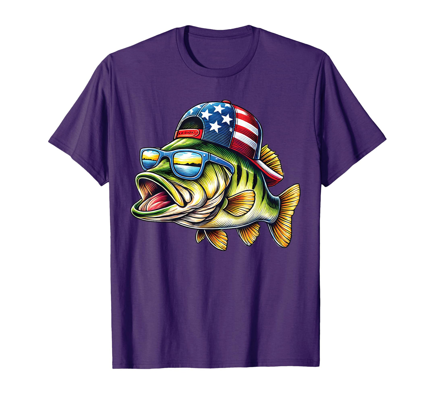 American Flag Fishing Lovers Fisherman Funny Fishing USA T-Shirt
