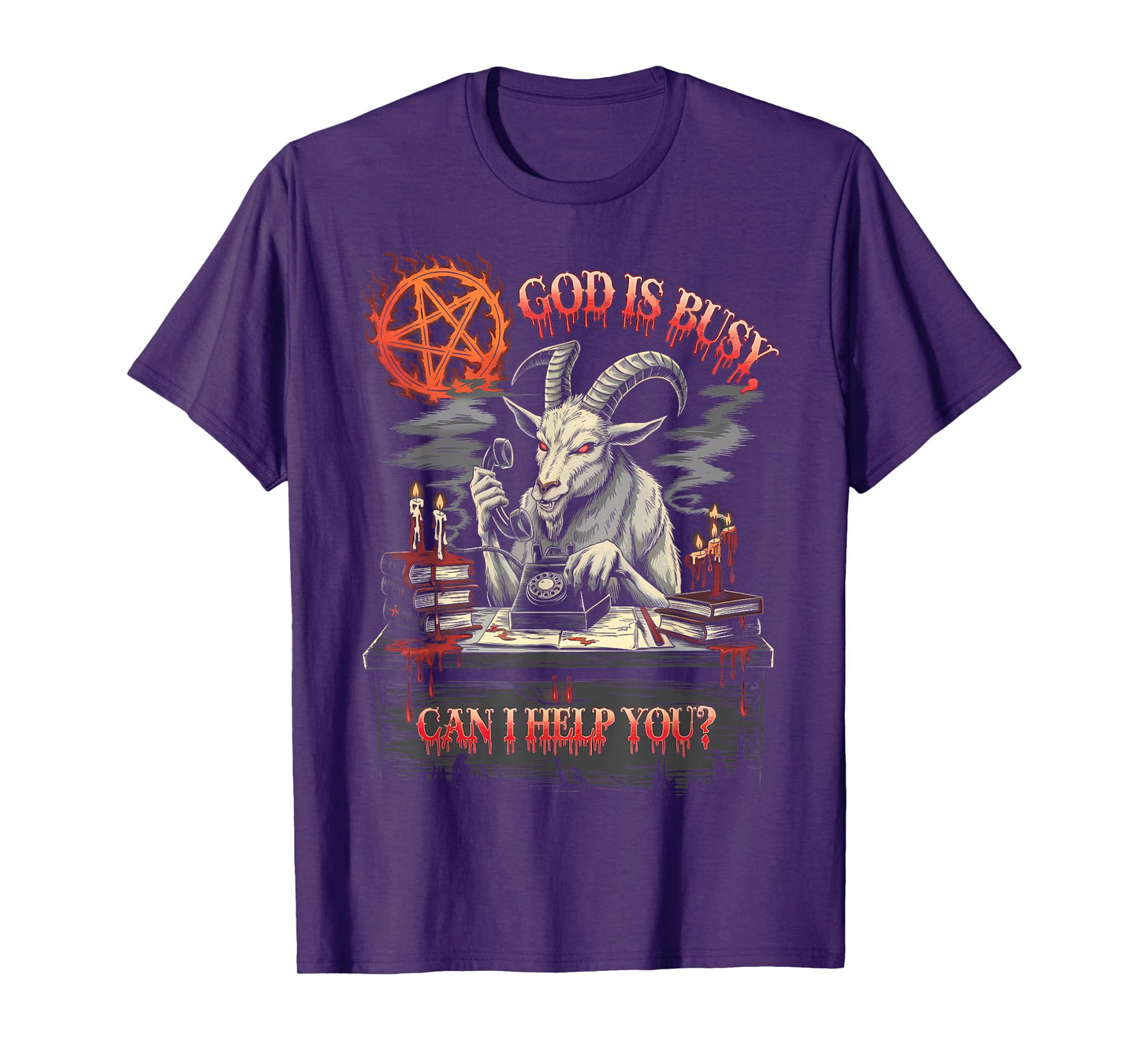 Satanic Goat Office Demon Occult Funny Sarcastic T-Shirt