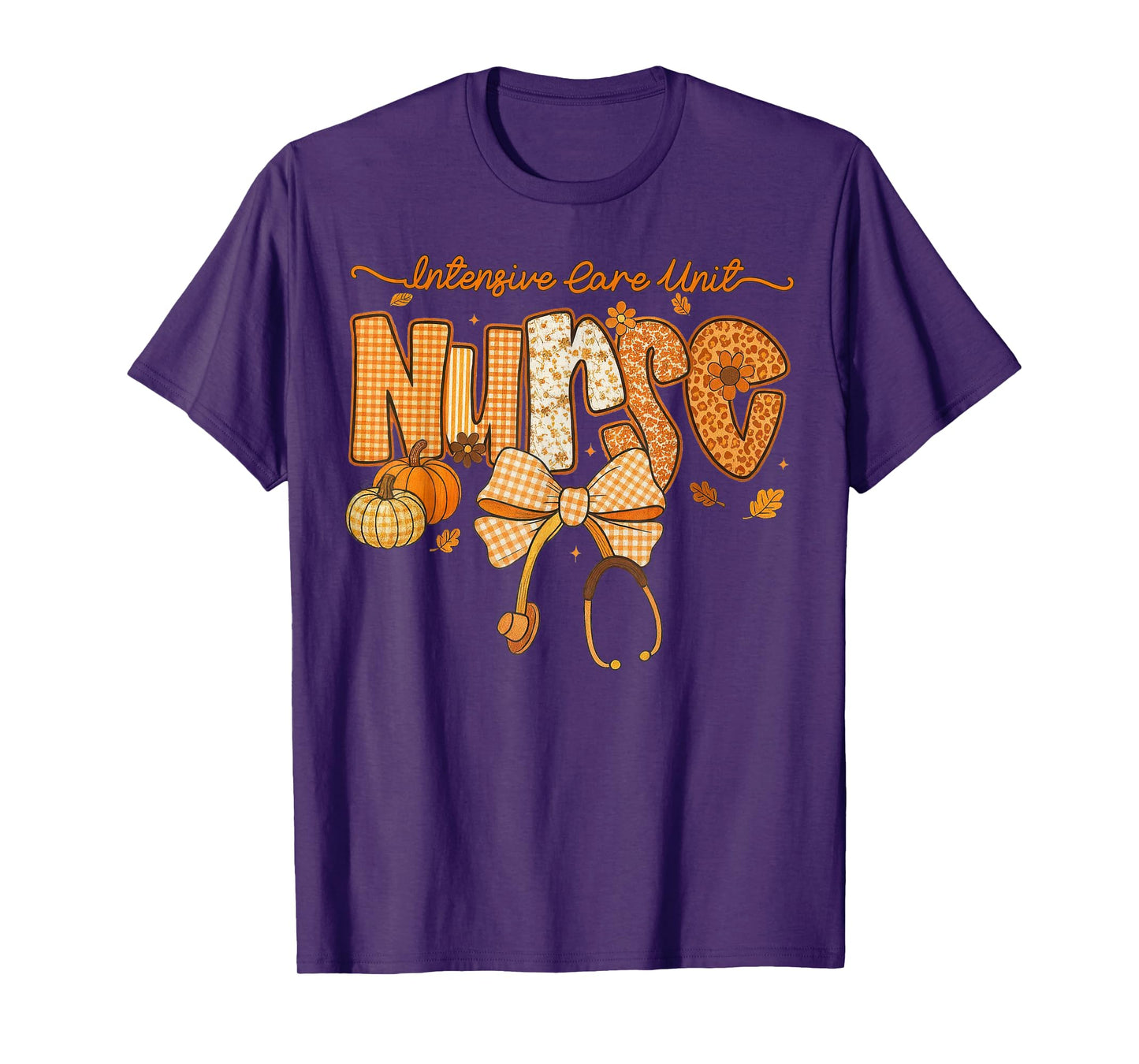 Thankful NICU Nurse Fall Thanksgiving Stethoscope Coquette T-Shirt