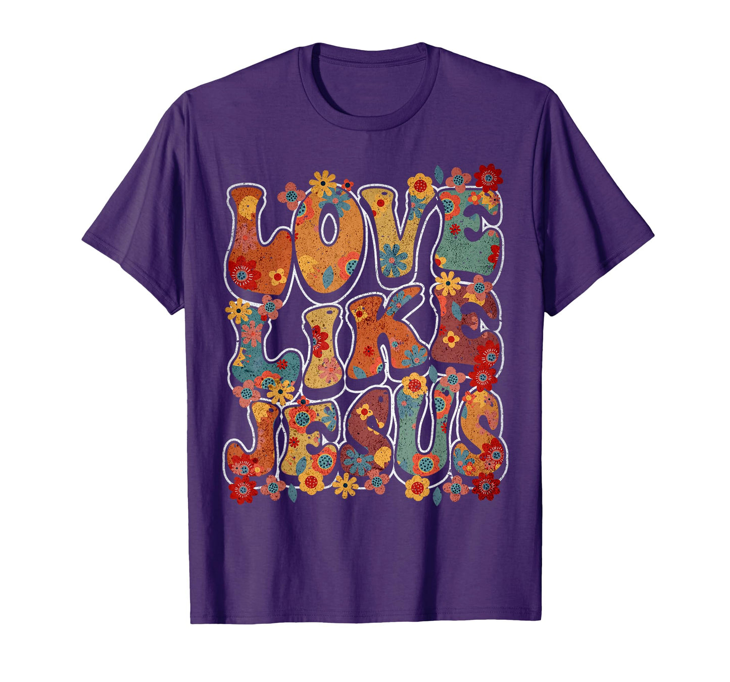 Love Like Jesus Vintage Flower Groovy Jesus T-Shirt