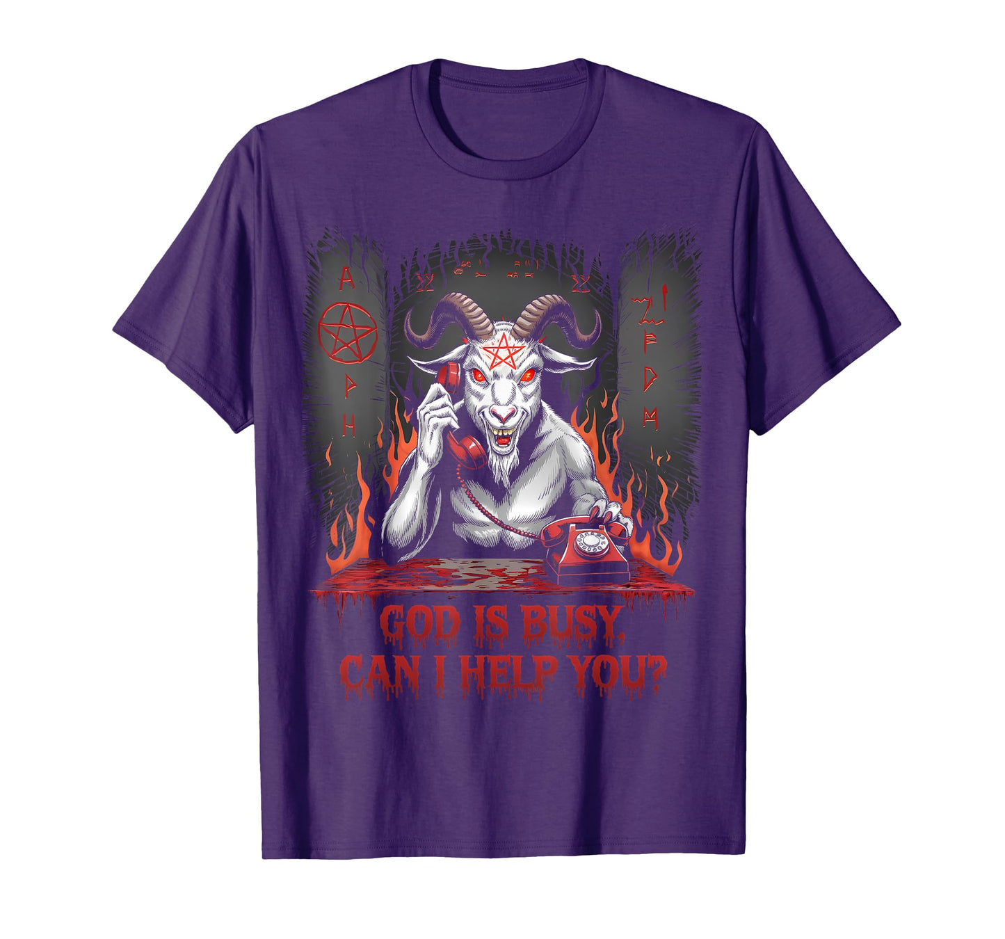 Satanic Goat Office Demon Occult Funny Sarcastic T-Shirt
