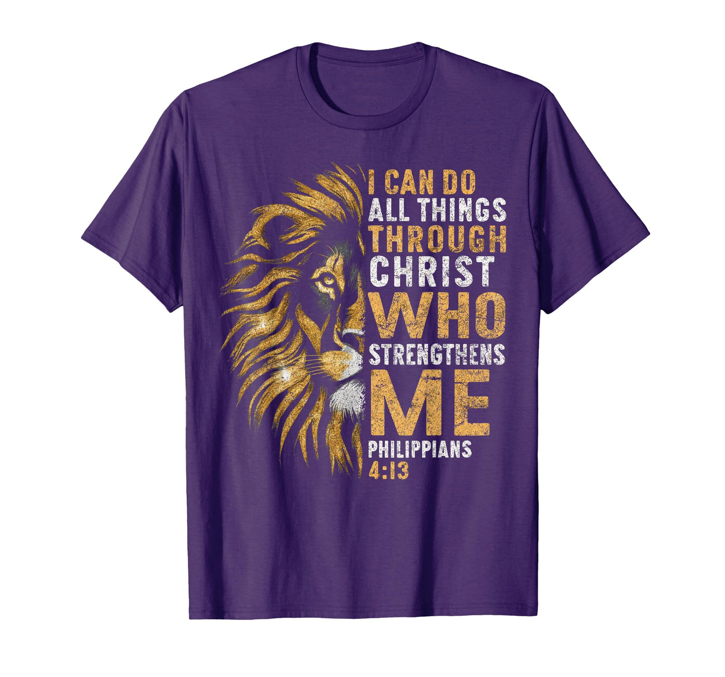 Christian I Can Do All Thing Through Christ Lion Faith Bible T-Shirt