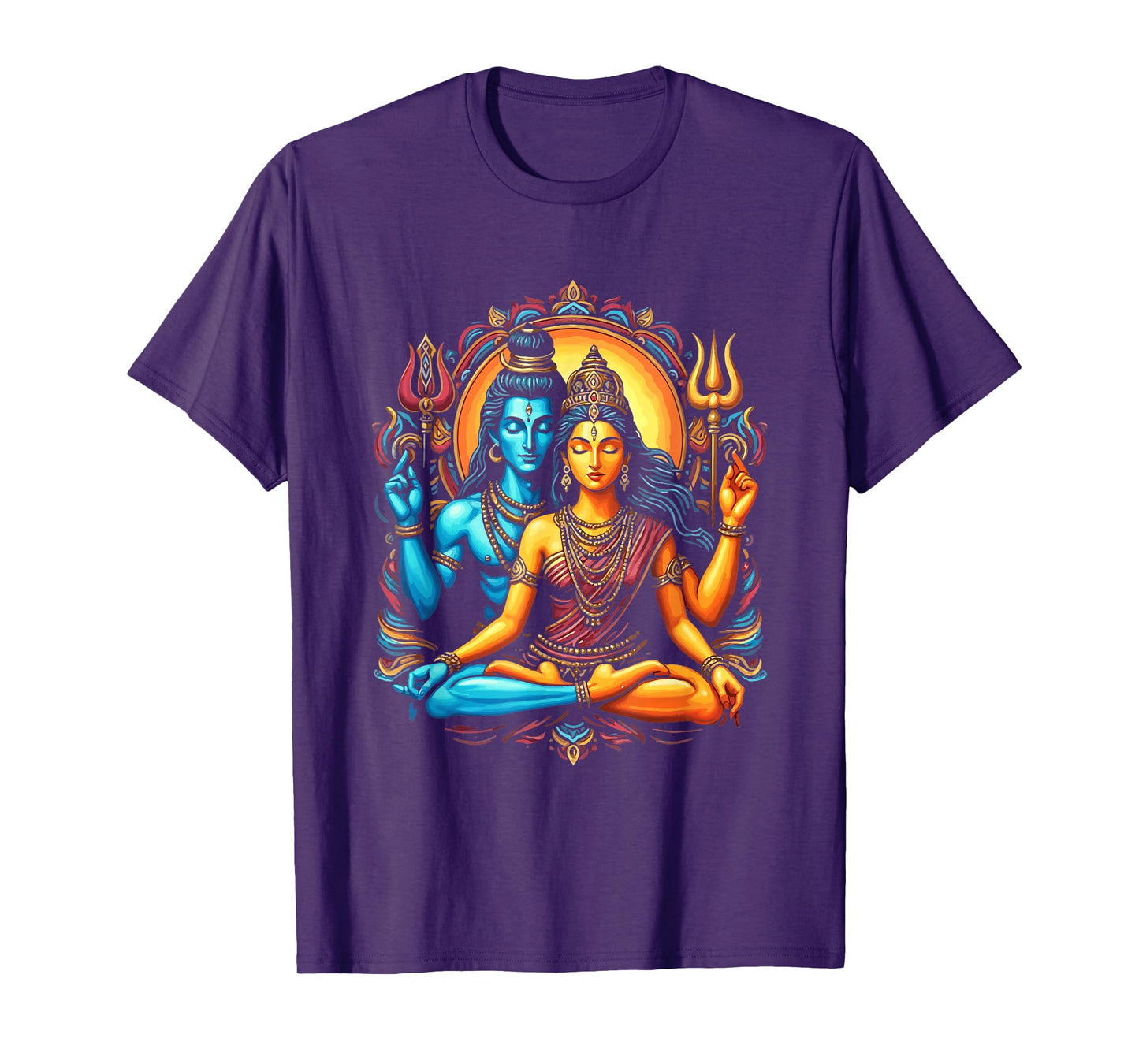 Lord Shiva Durga Hindu God Mahadeva Goddess Parvati T-Shirt