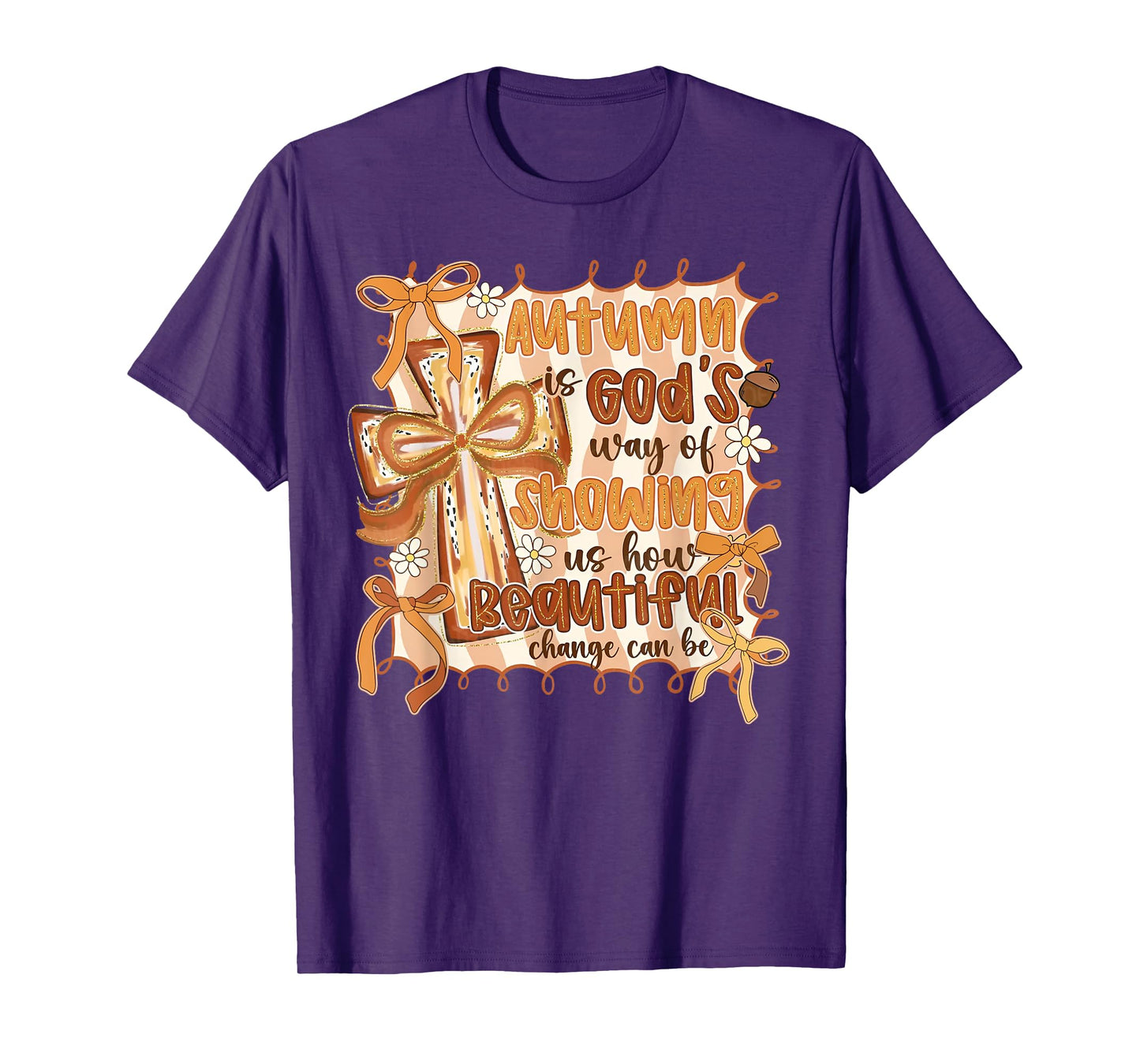Preppy Autumn Is God's Way Floral Christian Fall T-Shirt