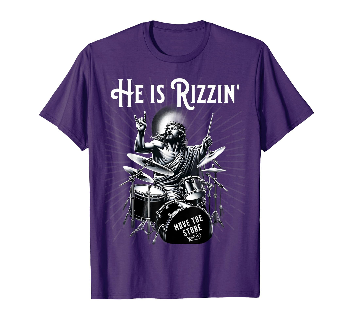 Percussion Drum Funny Rizz He is Rizzin Jesus Drumming T-Shirt