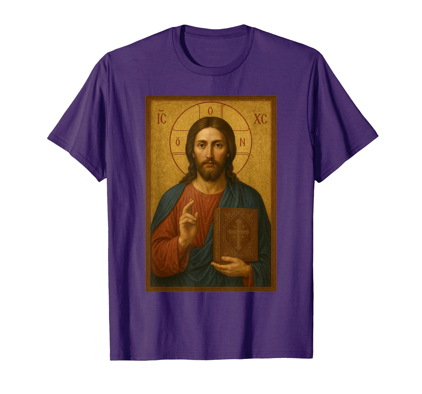 Jesus Christ with The Holy Bible Icon - Orthodox Icon T-Shirt