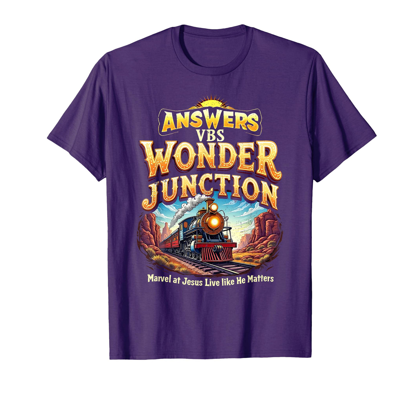 Vintage Wonder Junction VBS Train Theme Christian Apparel T-Shirt