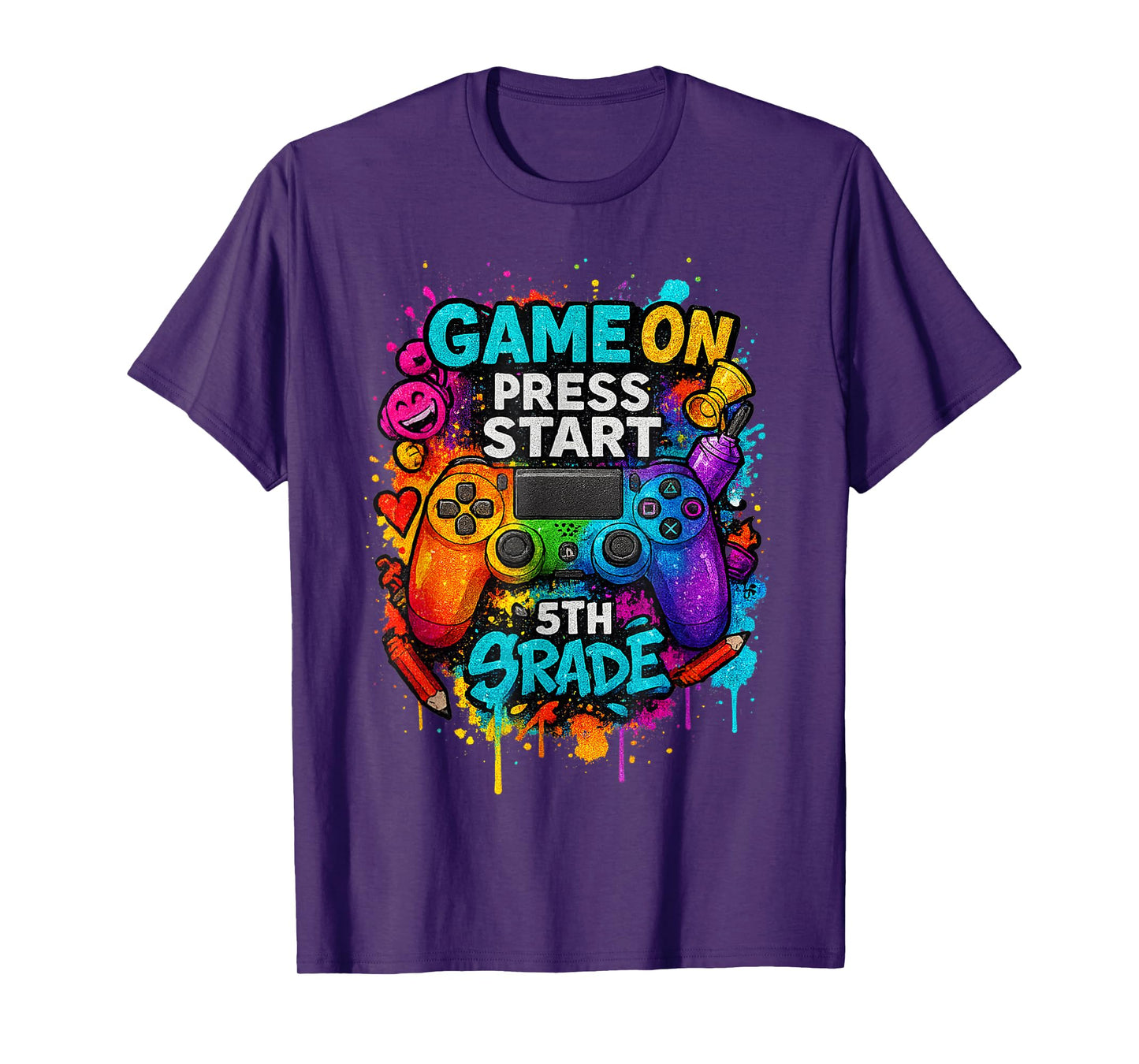 Game On 5th Grade Gamer Boys Kids Back To School First Day T-Shirt