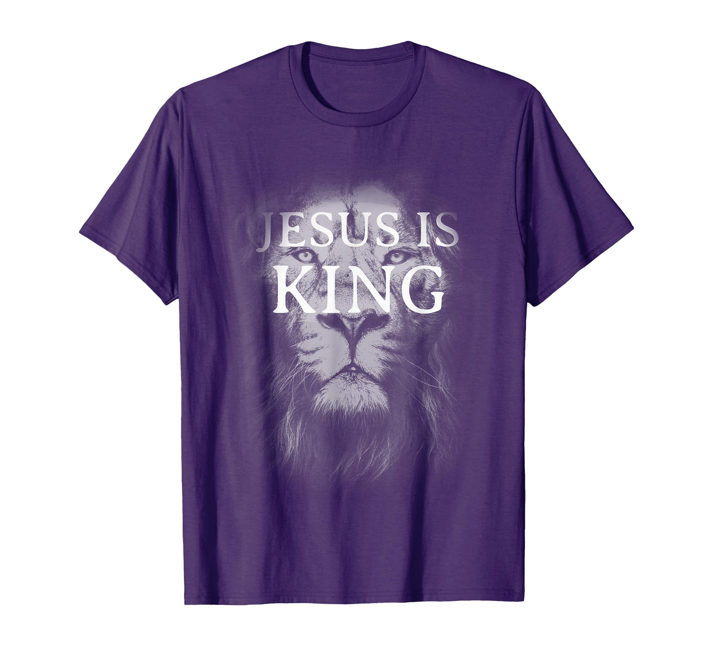Christian Jesus is King Lion Design Faded Distressed Vintage T-Shirt