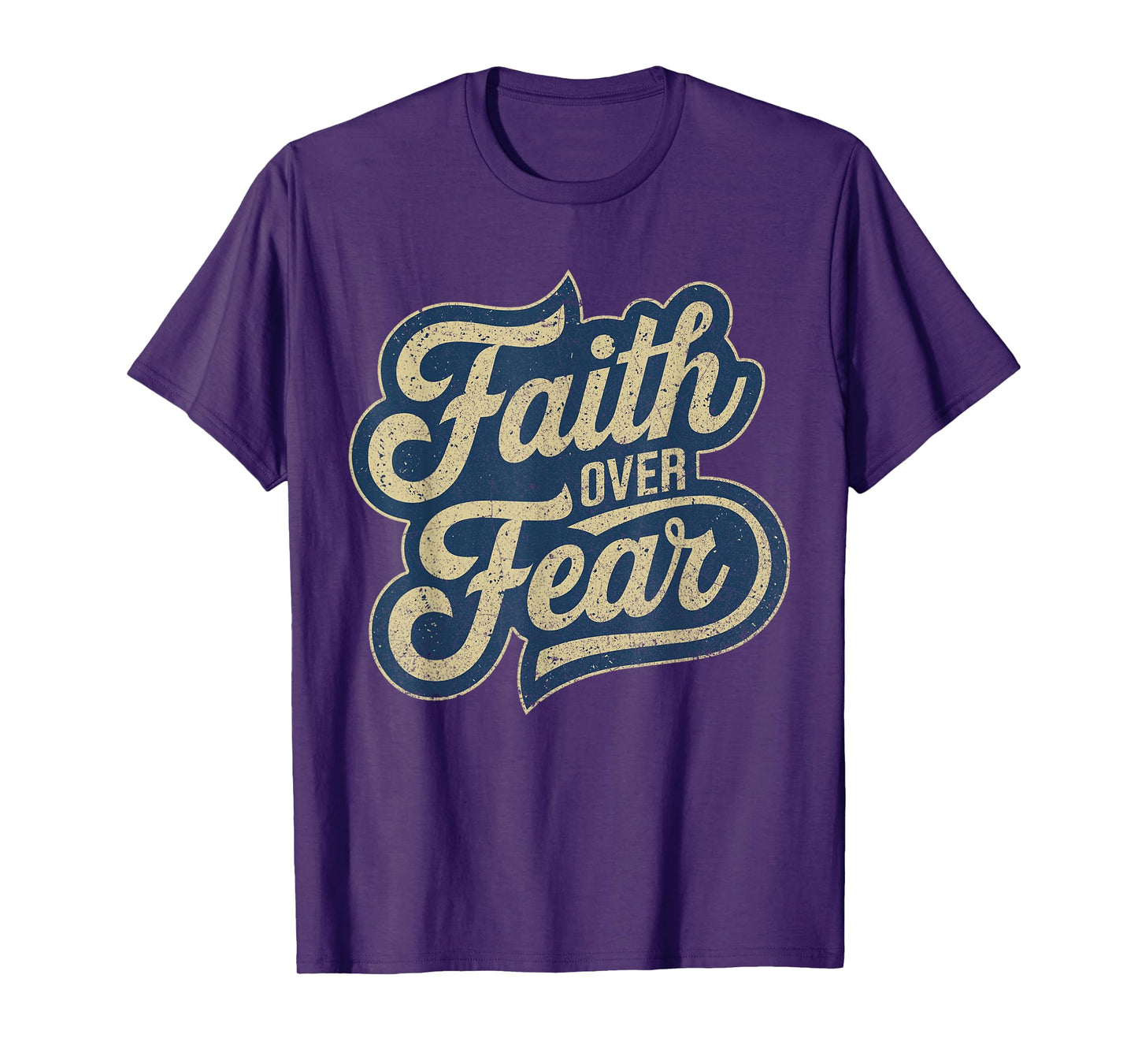 Faith Over Fear Christian Inspirational Graphic T-Shirt - Unisex, Black, Small