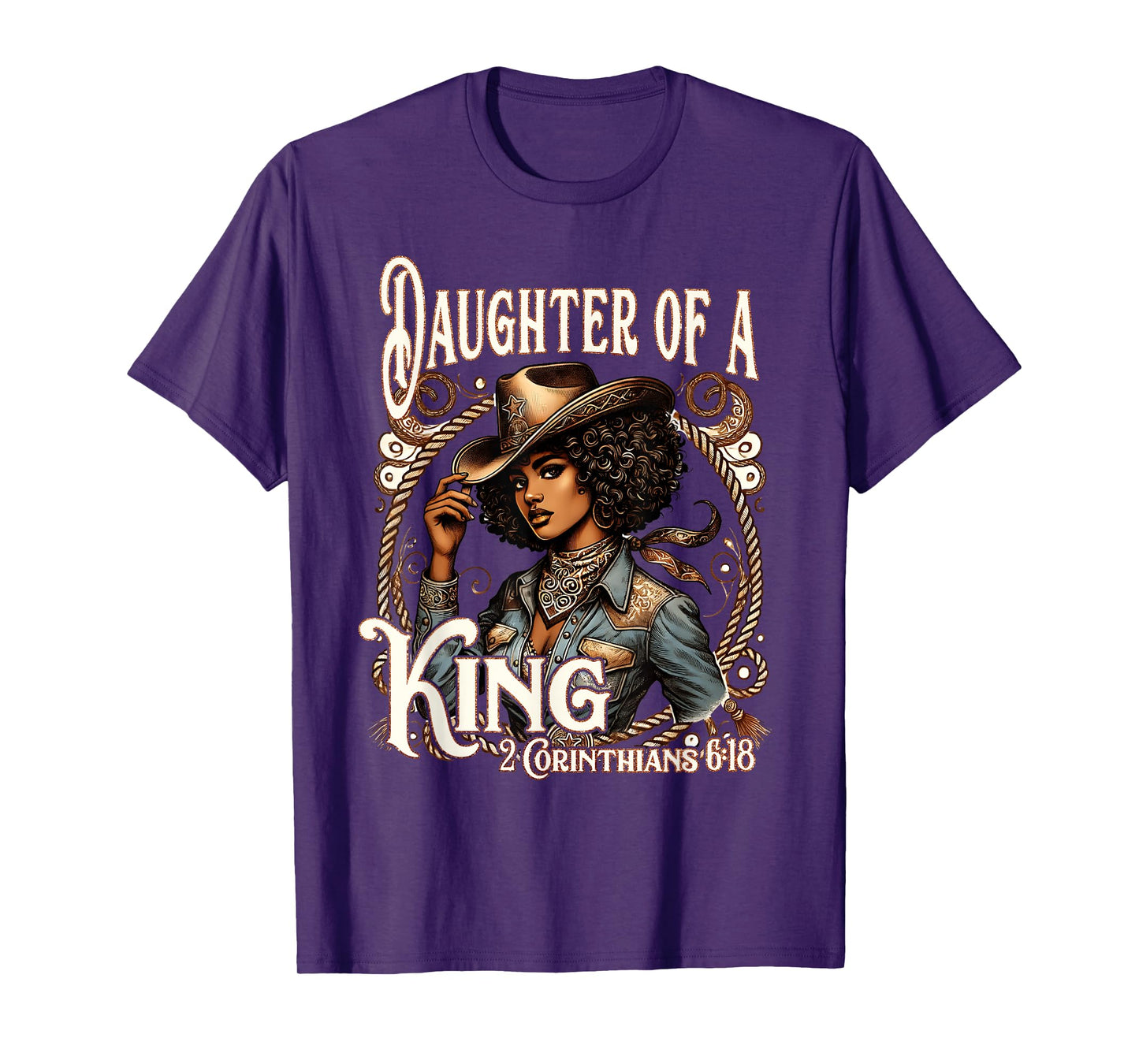 Daughter of a King Christian Howdy Western Rodeo Cowgirl T-Shirt
