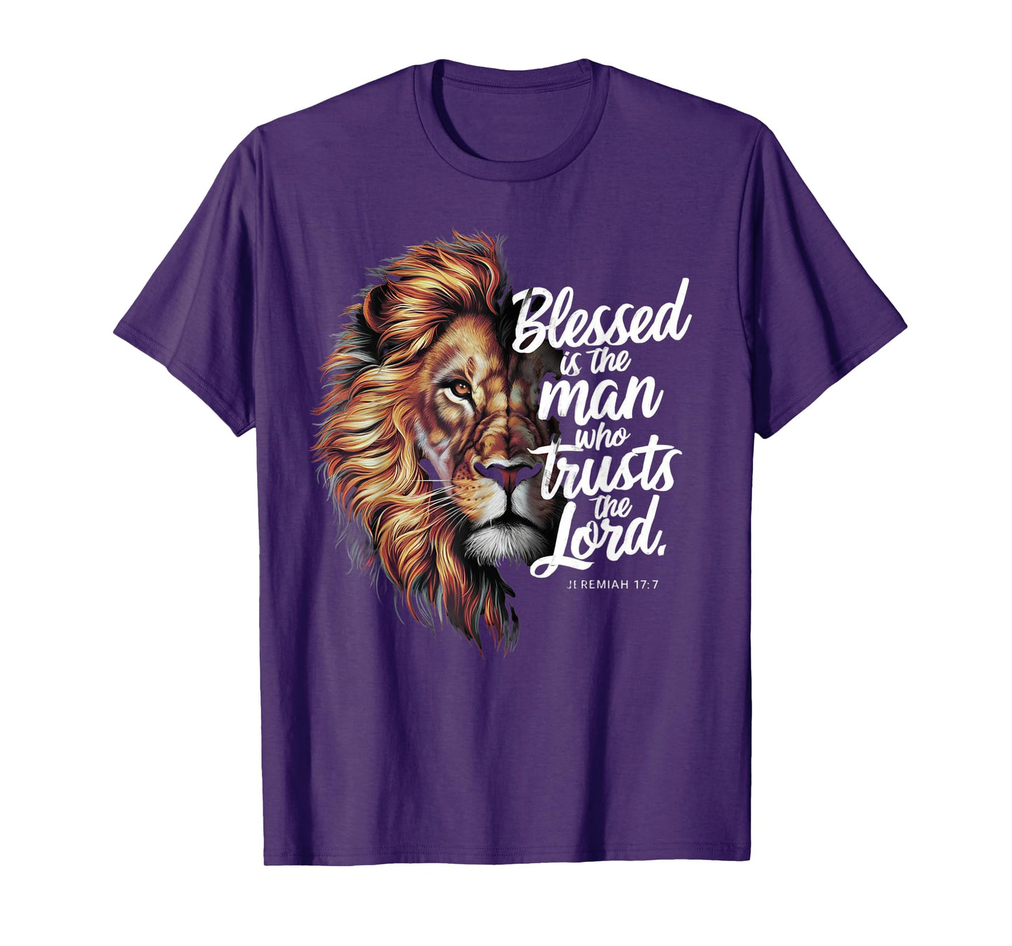 Blessed Christian God Jesus Faith Bible Verse Jeremiah Lion T-Shirt