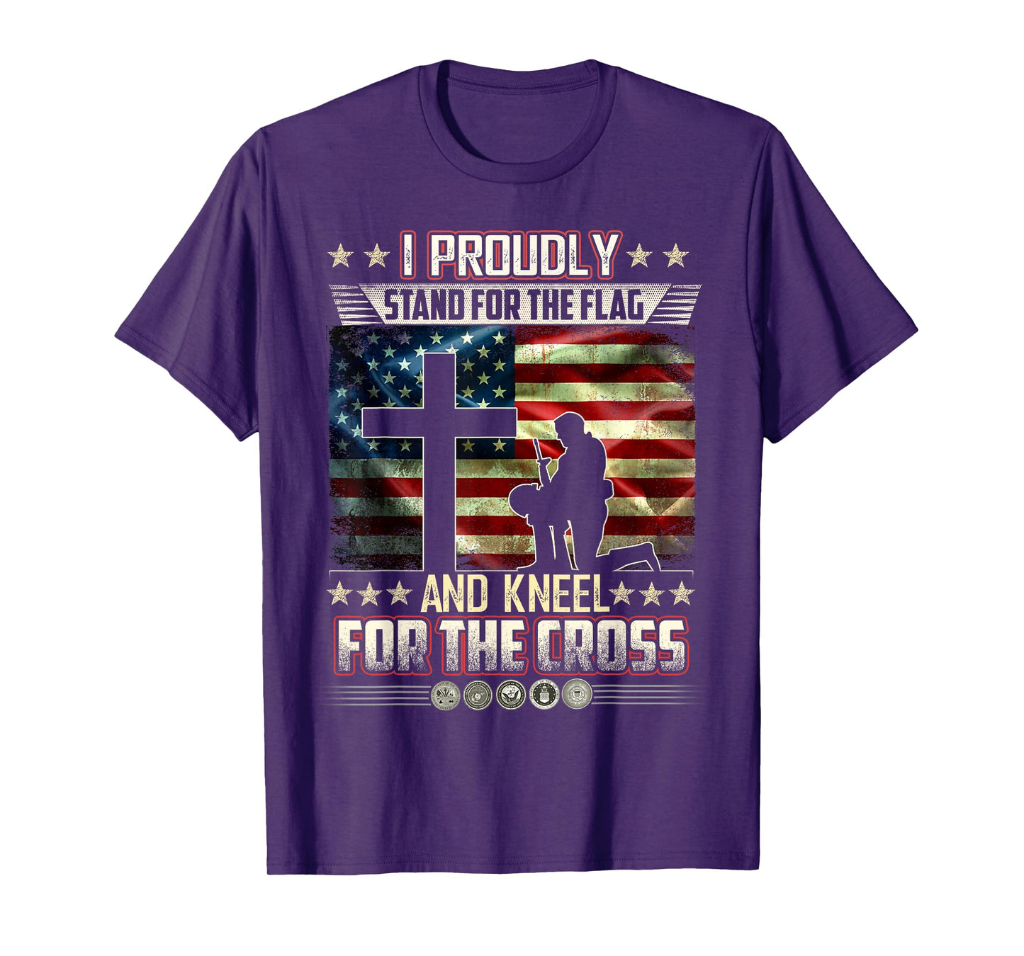 I Stand For The Flag And Kneel For The Cross US Flag Veteran T-Shirt