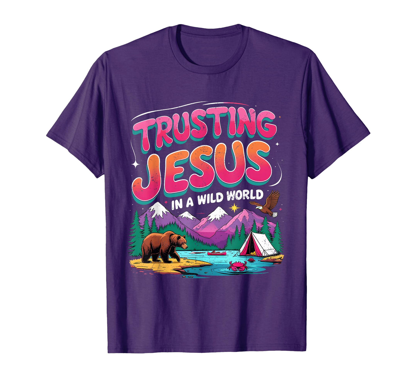 Trusting Jesus in a Wild World VBS 2025 Camping Theme T-Shirt