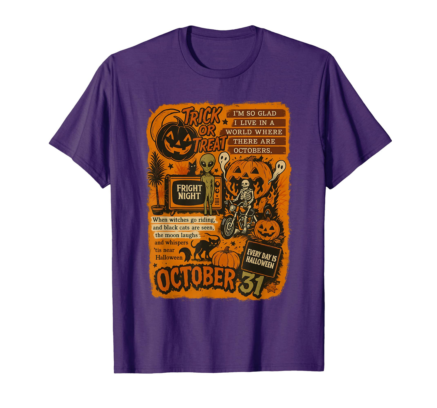 Vintage Halloween Art Quote Collage October 31 T-Shirt