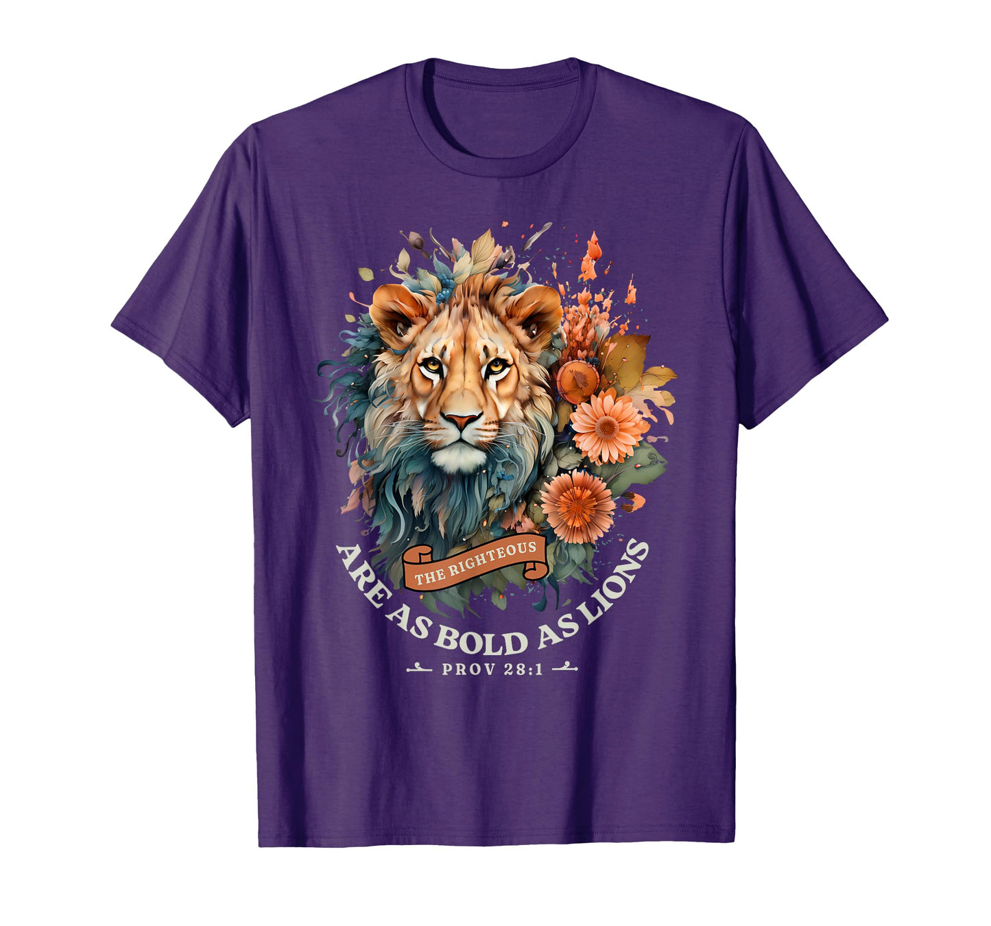 Christian The Righteous Are Fearless Lion of Judah God Faith T-Shirt