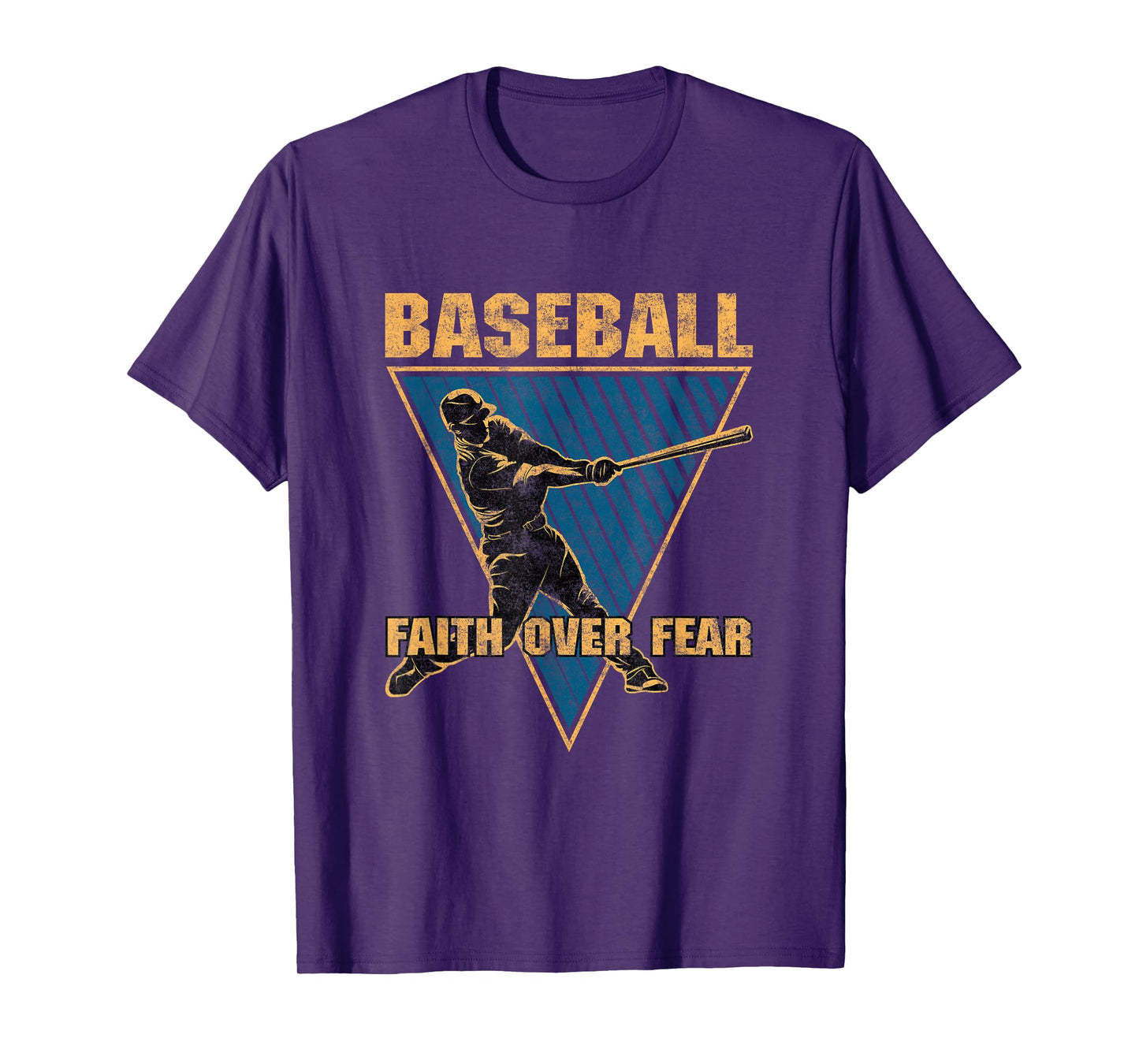 Baseball Faith Over Fear Player Coach Fan Sport Game Day T-Shirt
