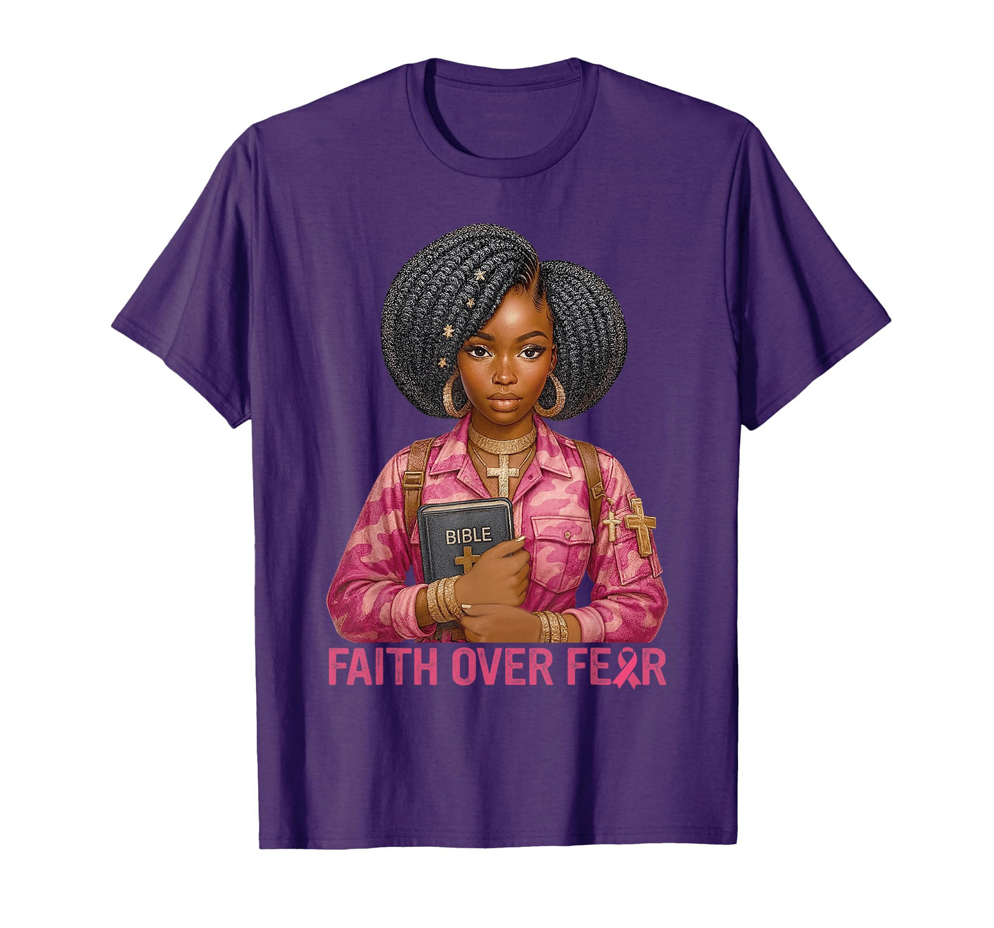 Choose Faith Over Fear Bible Cancer Awareness T-Shirt