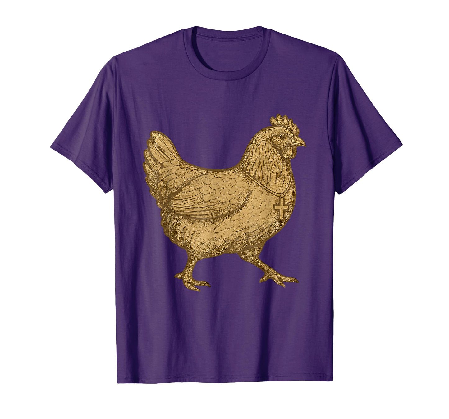 Vintage Christian Chicken Wearing Cross Farmer Faith Based T-Shirt