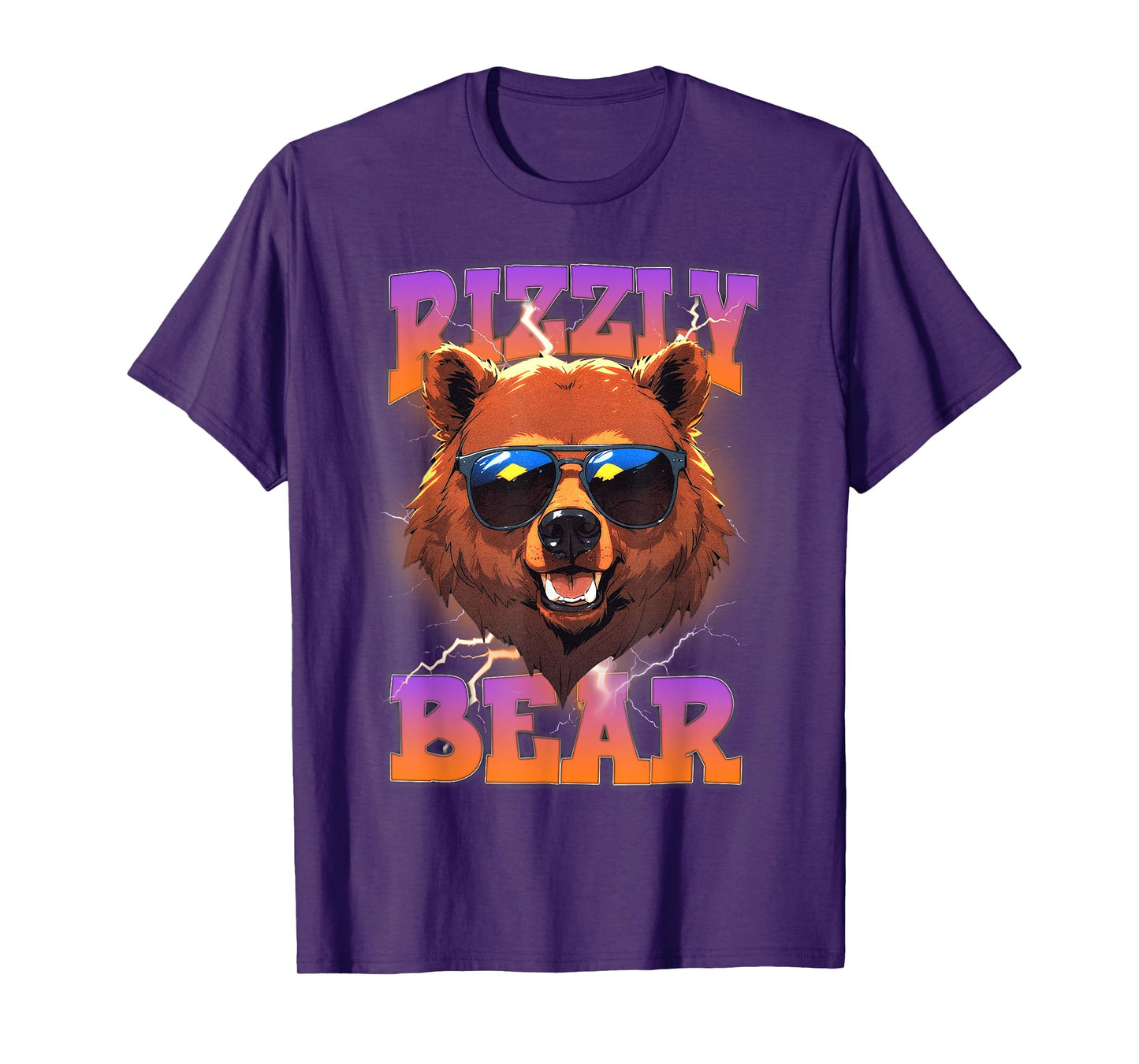 Rizzly Bear Cool Bear Wearing Sunglasses Funny Rizz for Boys T-Shirt