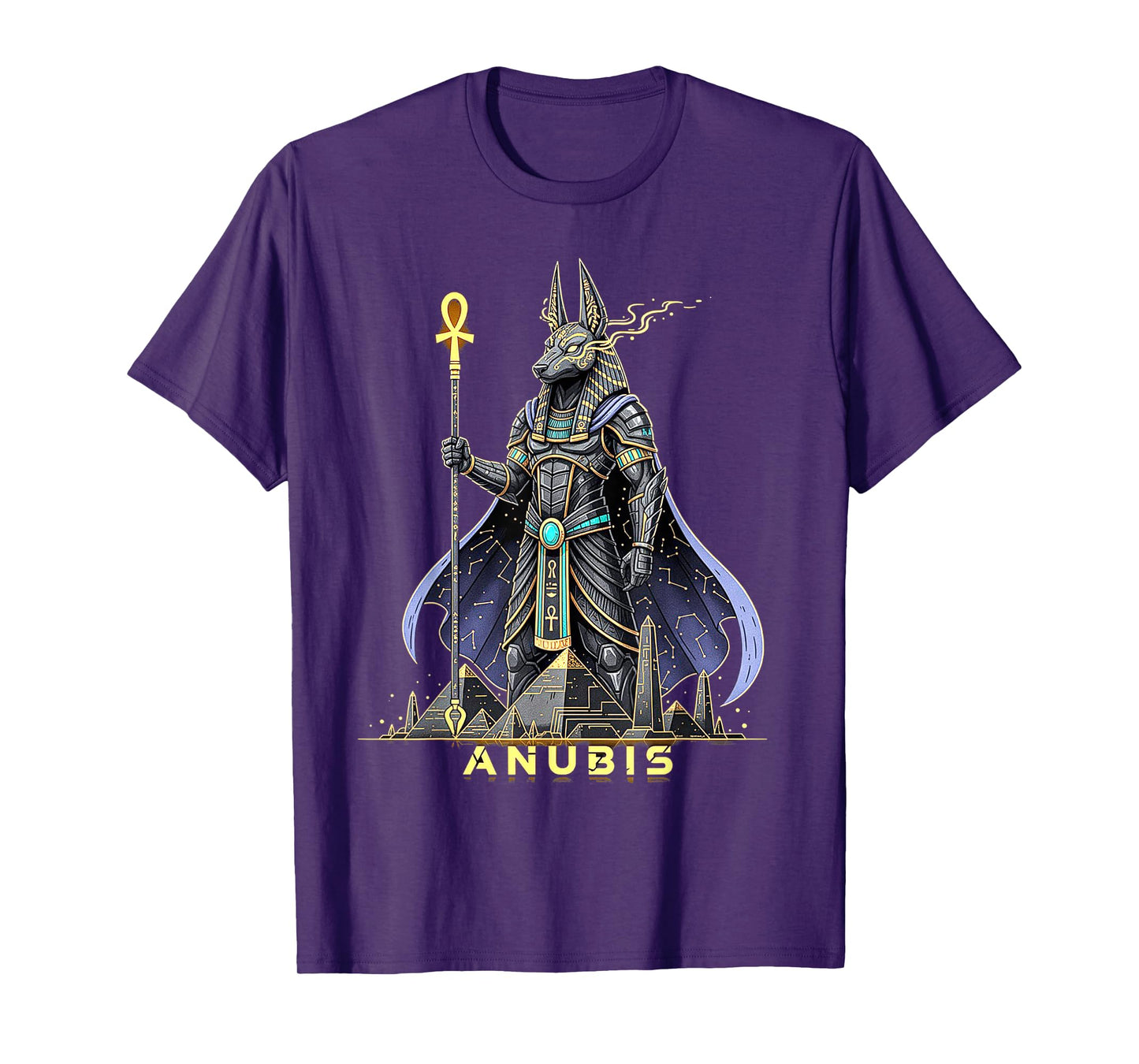 Anubis God King Pharaoh of Egypt Graphic Design Illustration T-Shirt