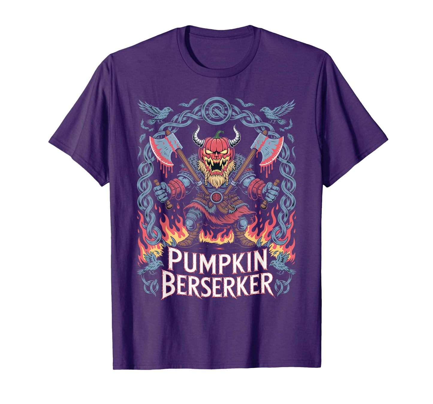Norse Halloween Pumpkin Berserker Viking T-Shirt