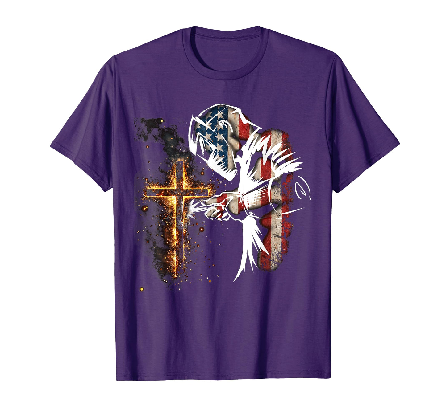 Welder American Flag Mig Tig Welding Faith Cross Christian T-Shirt