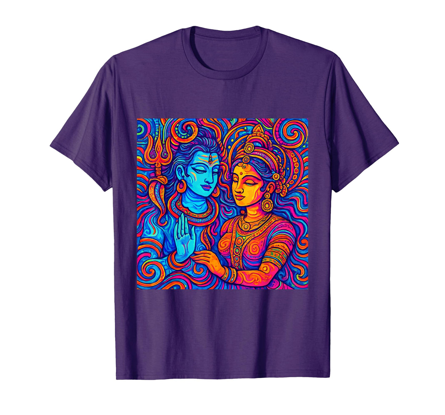 Lord Shiva Durga Hindu God Mahadeva Goddess Parvati T-Shirt
