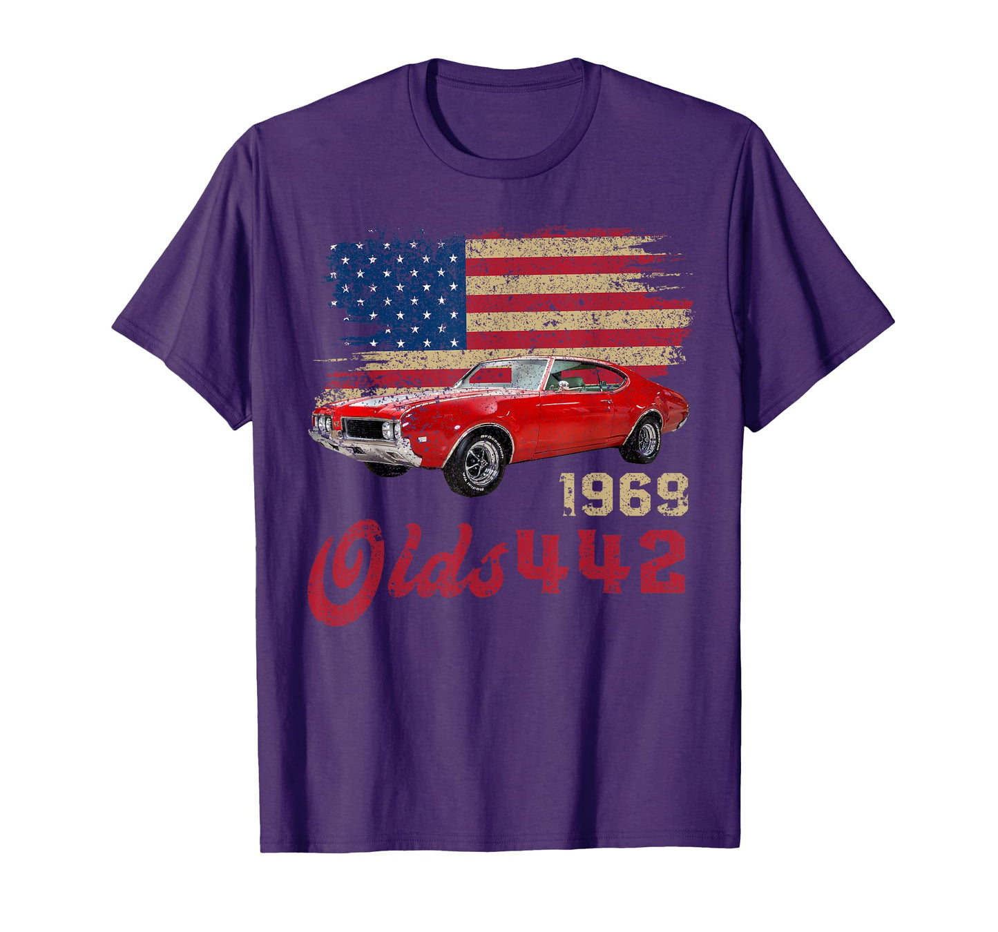 Jersey Style Olds 442 69 1969 Loves Old School Muscle Cars T-Shirt