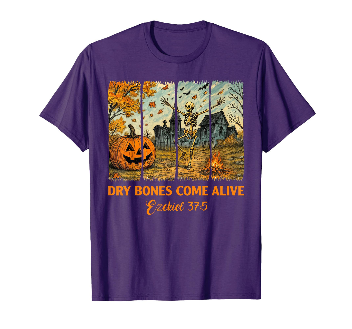 Dancing Skeleton Dry Bones Come Alive Christian Halloween T-Shirt