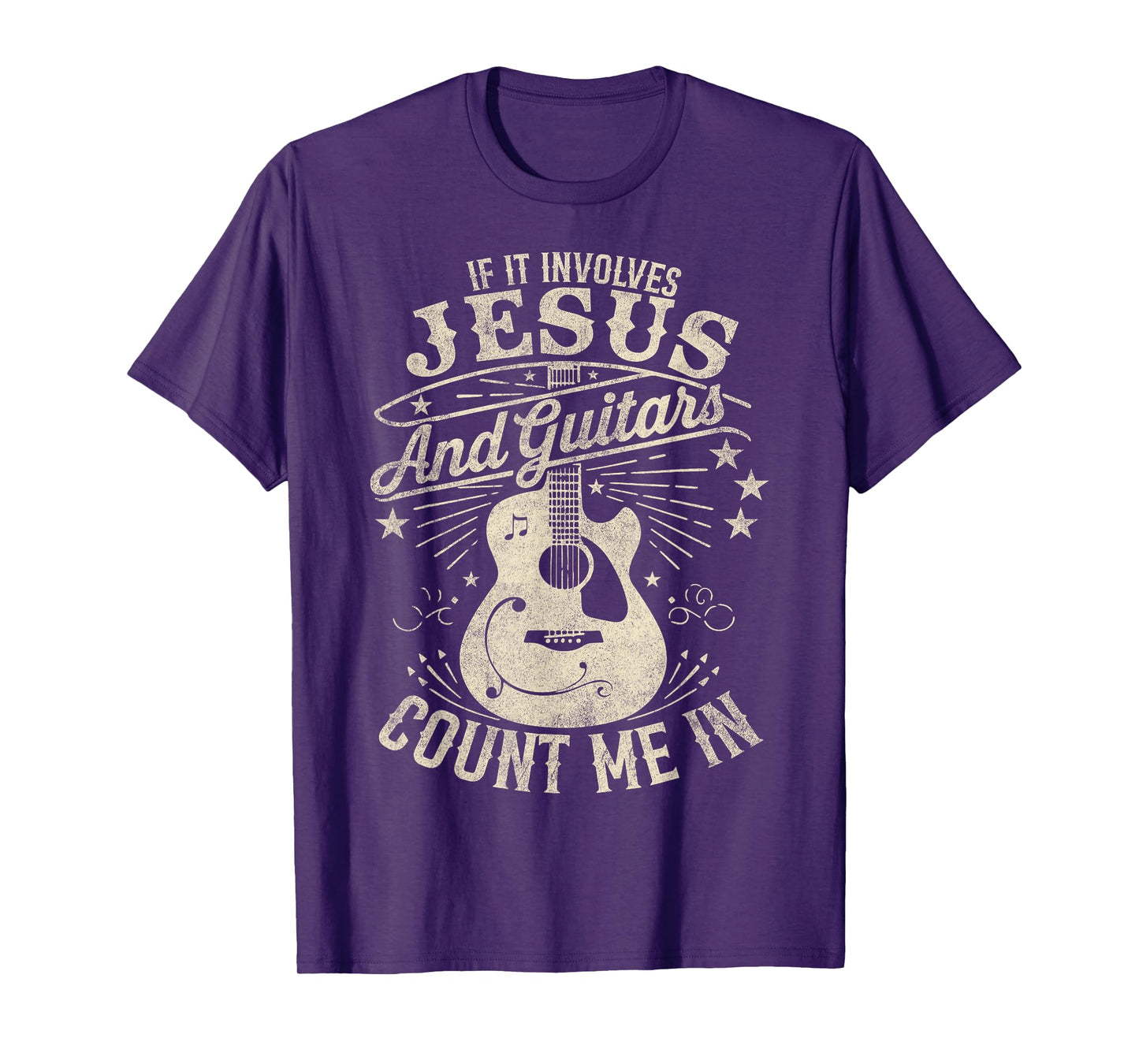 If It Involves Jesus And Guitars Vintage Christian Music T-Shirt