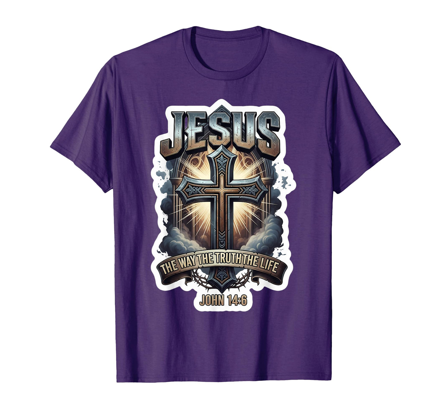 Jesus The Way Truth Life John 14:6 Christian Bible Quote T-Shirt