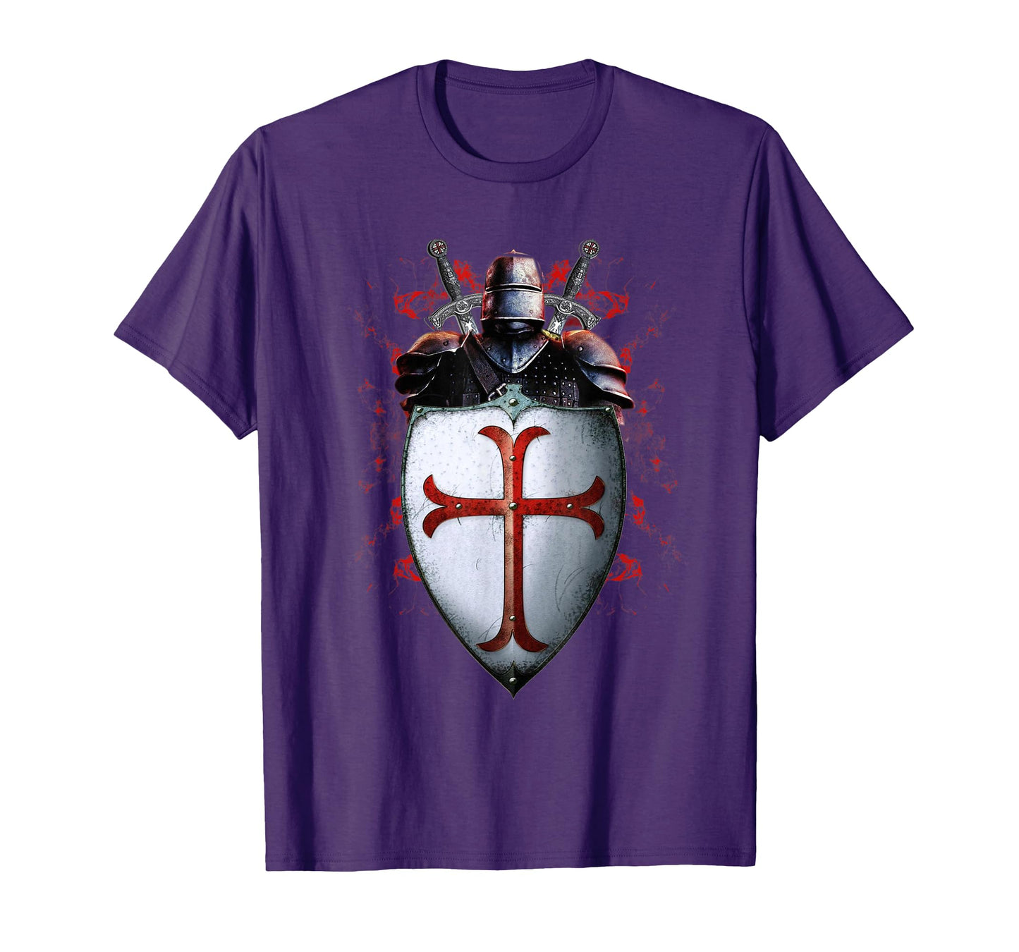 Knights Templar Flag Helmet Cross Sword Gift T-Shirt